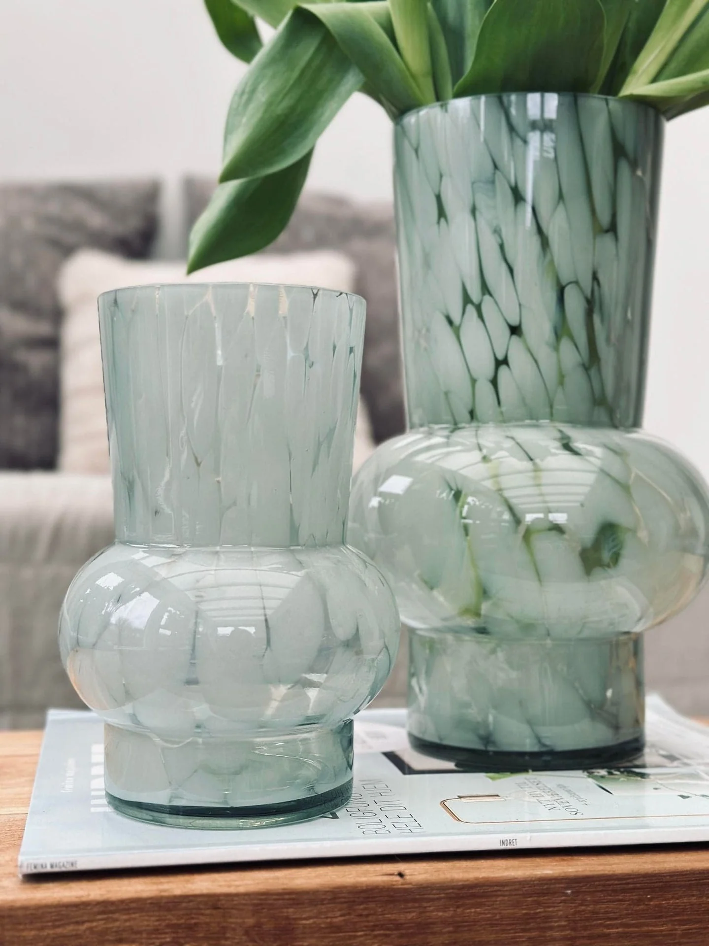 Vase 18cm Munnblåst glass – Grønn - Image 3