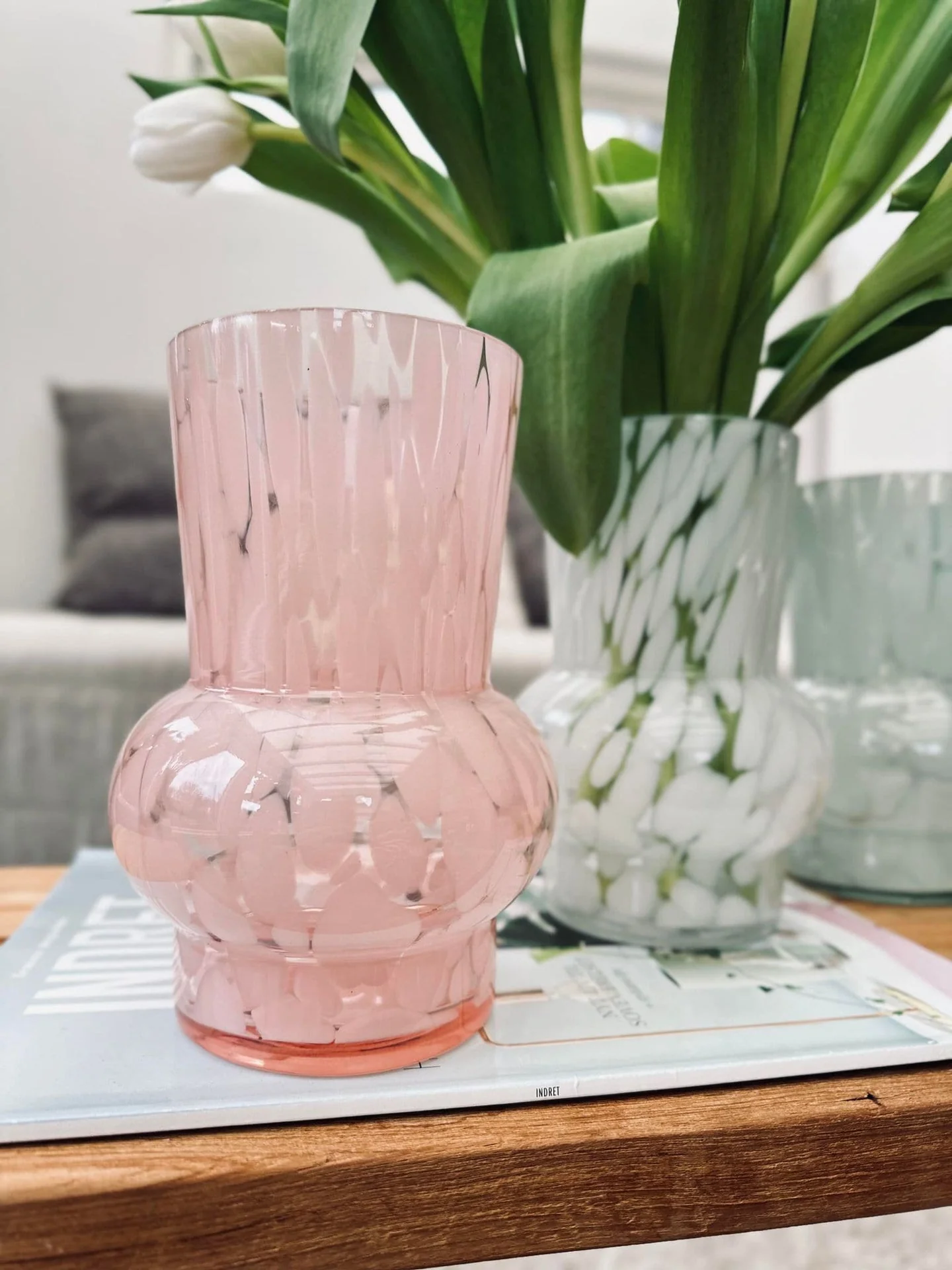 Vase 18 cm munnblåst glass – Rose