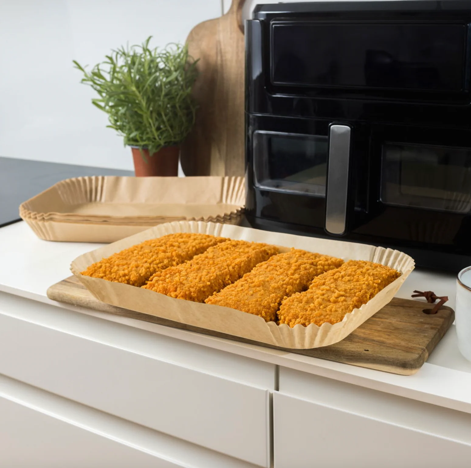 Airfryer papirformer, dobbel skuffe - 50 stk. - Image 2
