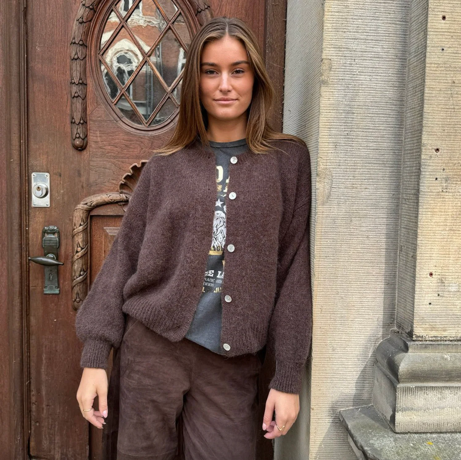 Alpaca cardigan Depeche - Brown - Image 6