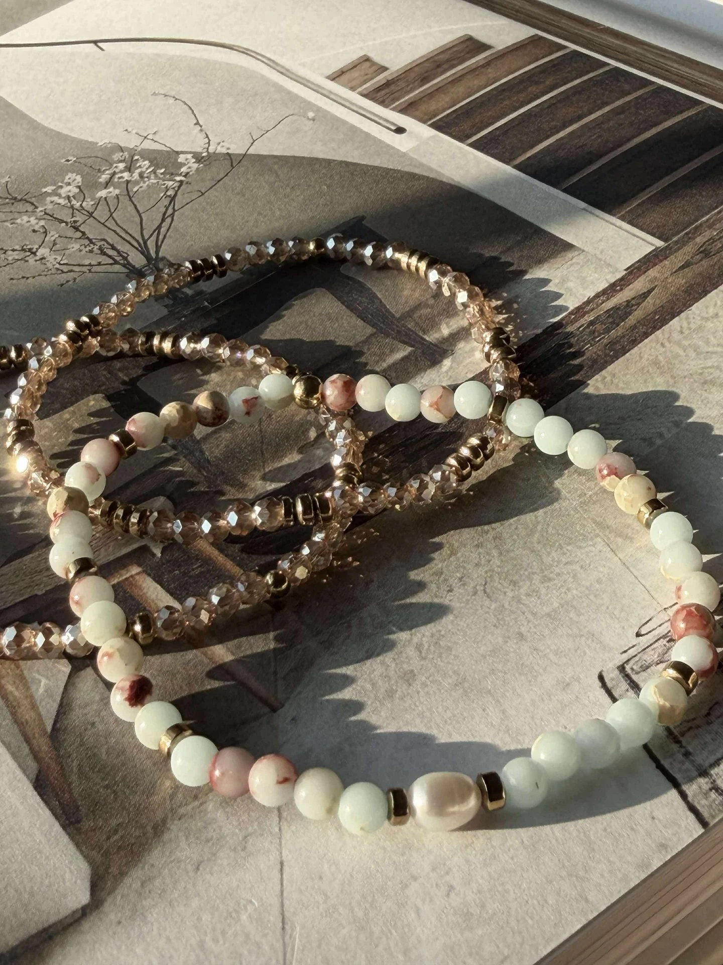 Armbånd Leah Sea Breeze/Natur – Sett med 3 stk - Image 7