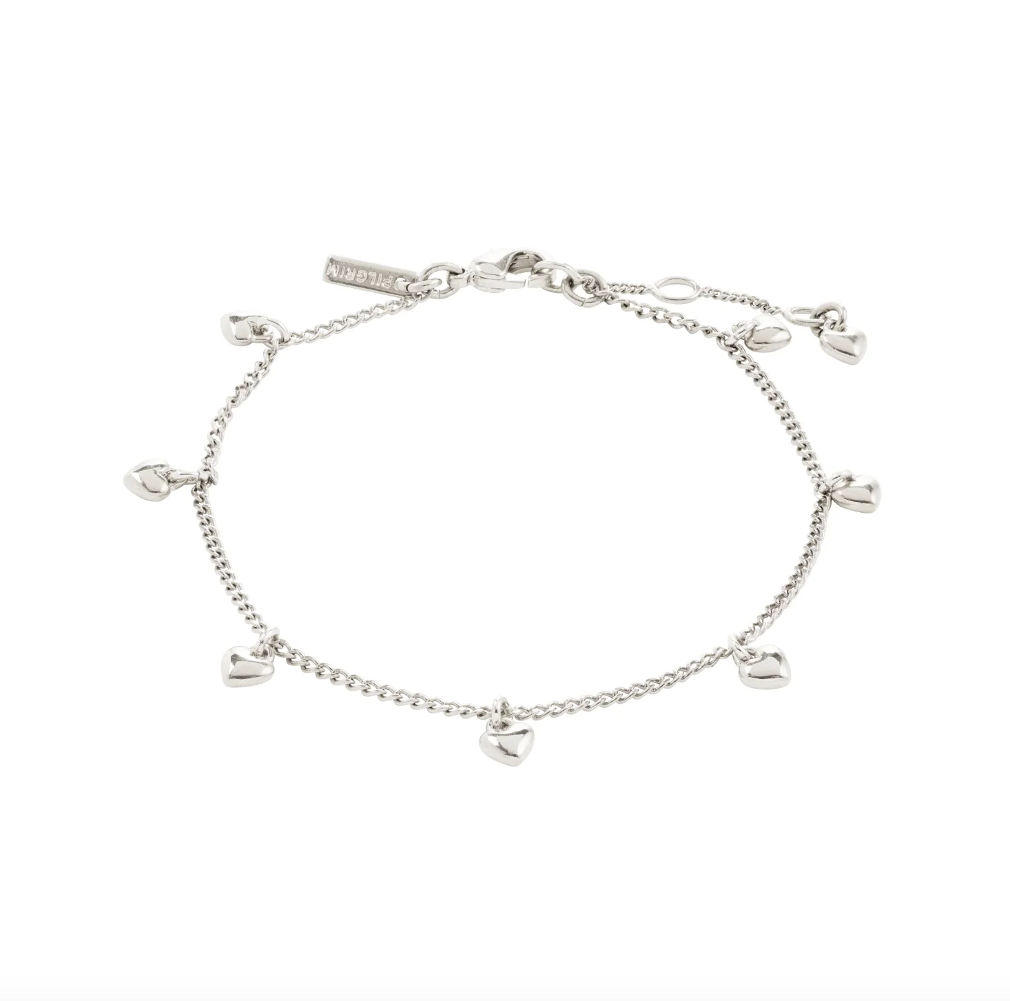Armbånd med hjerter - Sølvbelagt