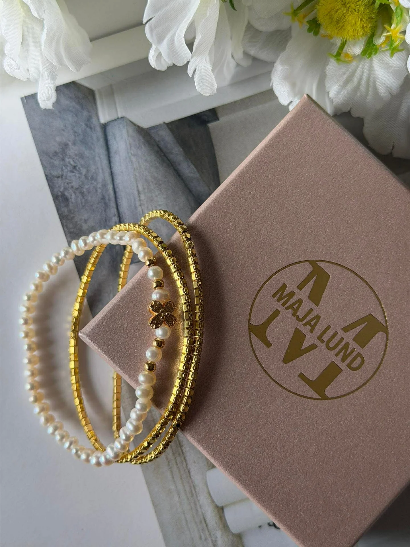 Armbånd Vega Sett/3 - Ekte ferskvannsperler - Image 5