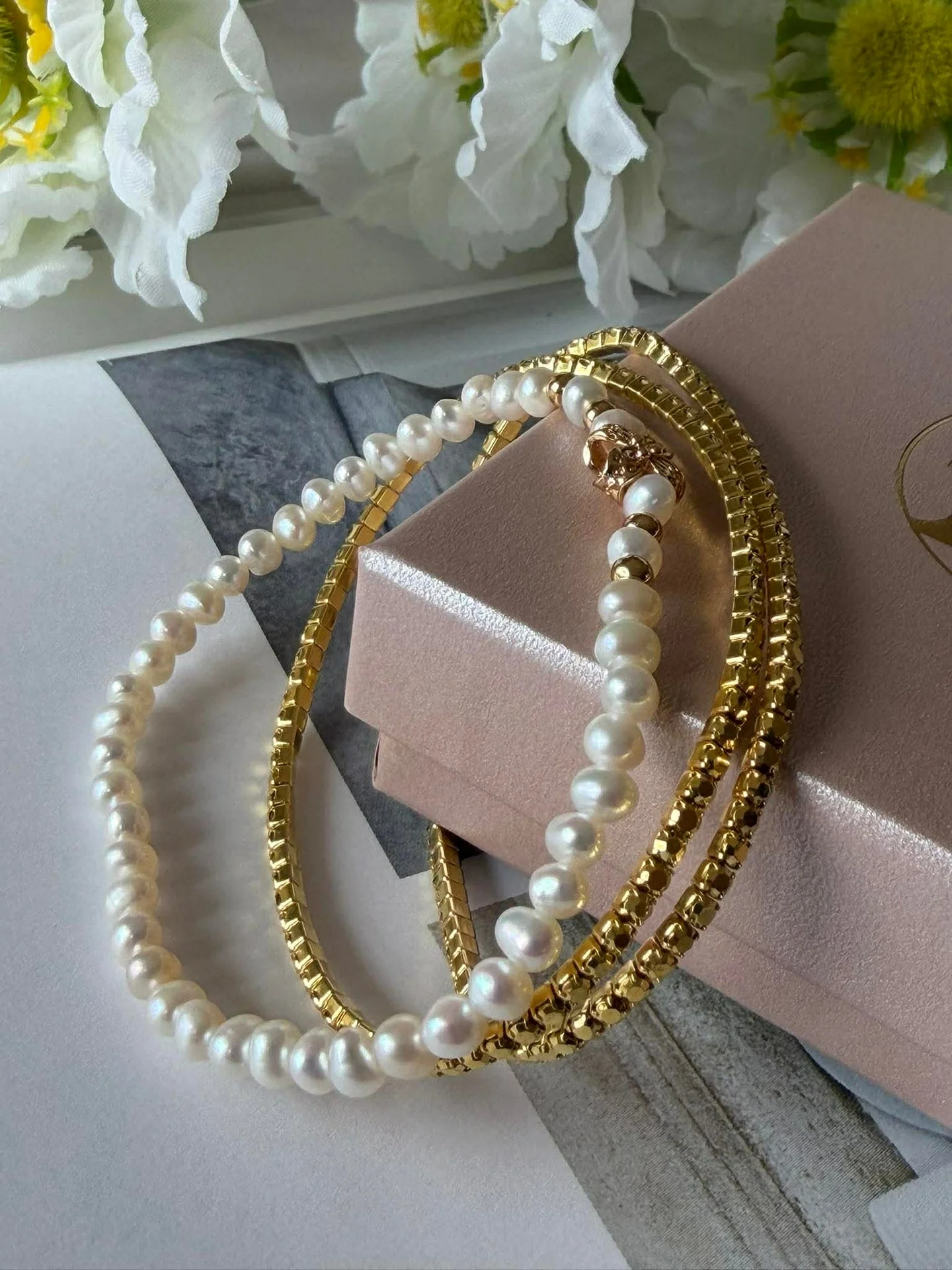 Armbånd Vega Sett/3 - Ekte ferskvannsperler - Image 8