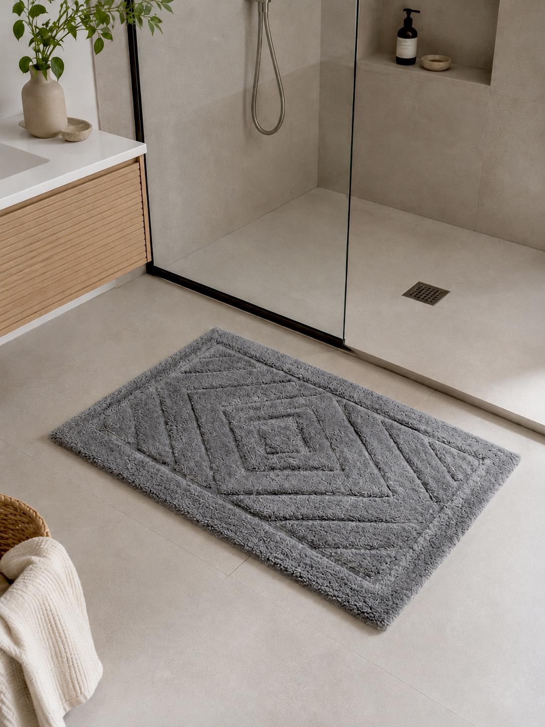 Badematte med rektangler - Flere farger - Image 3
