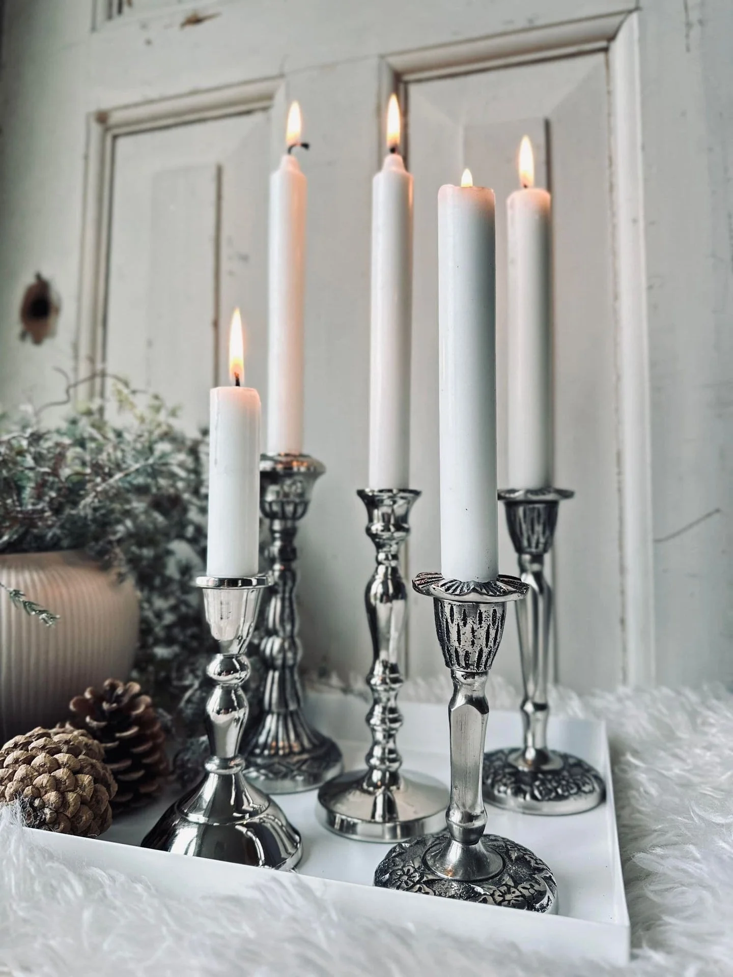 Lysestake Barok Silver 19cm - Image 3