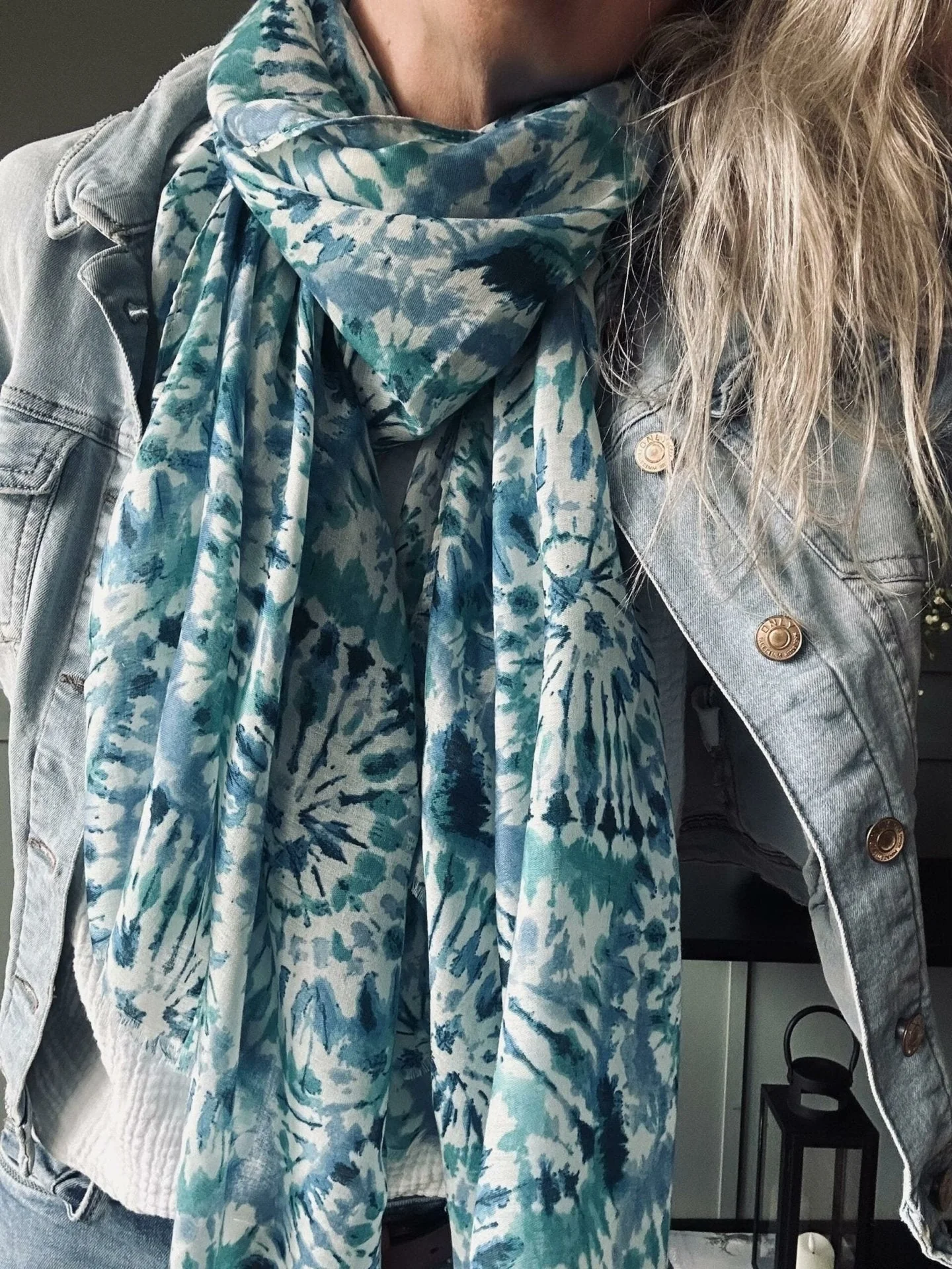 Skjerf Blue batik