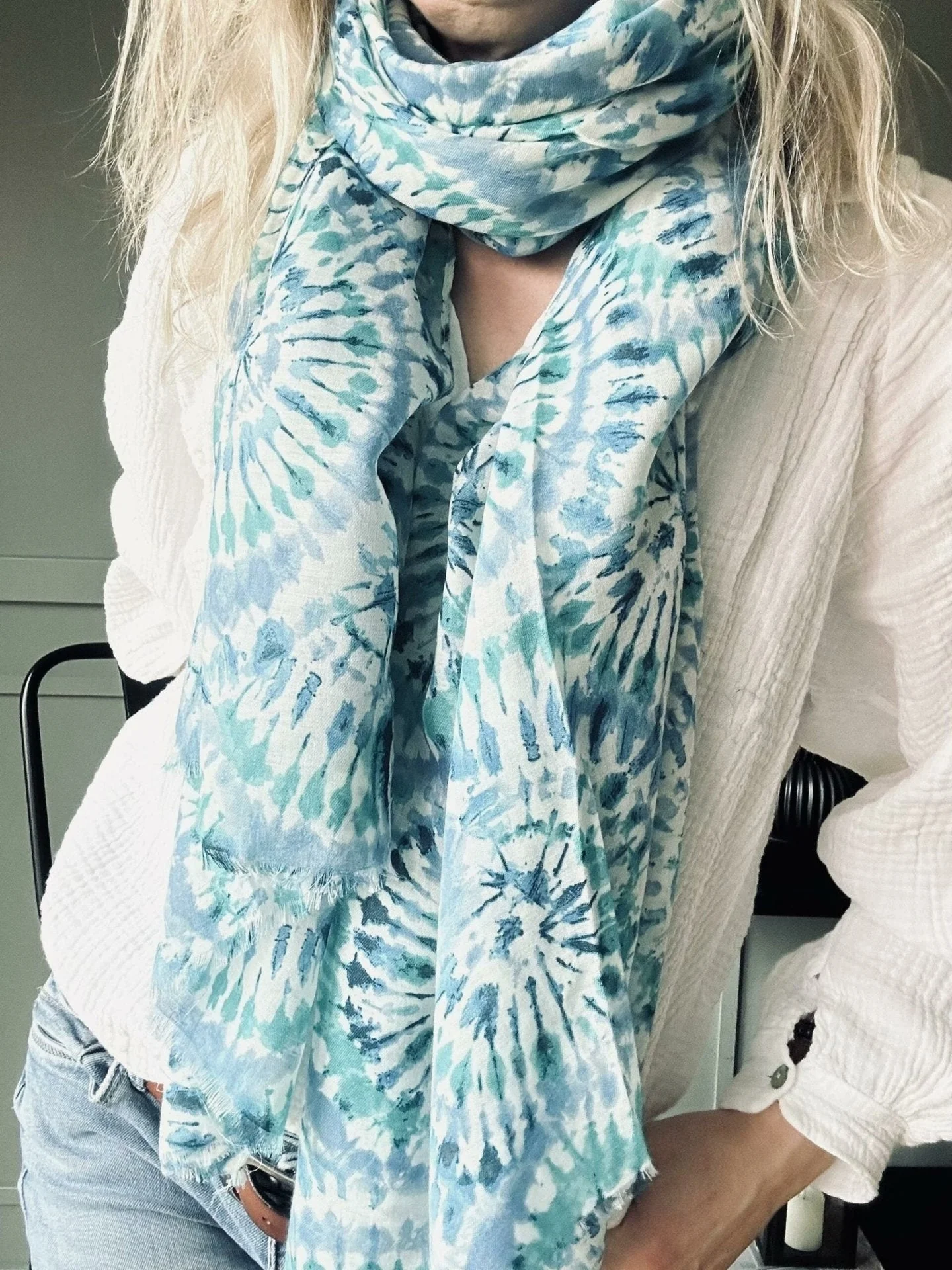 Skjerf Blue batik - Image 8