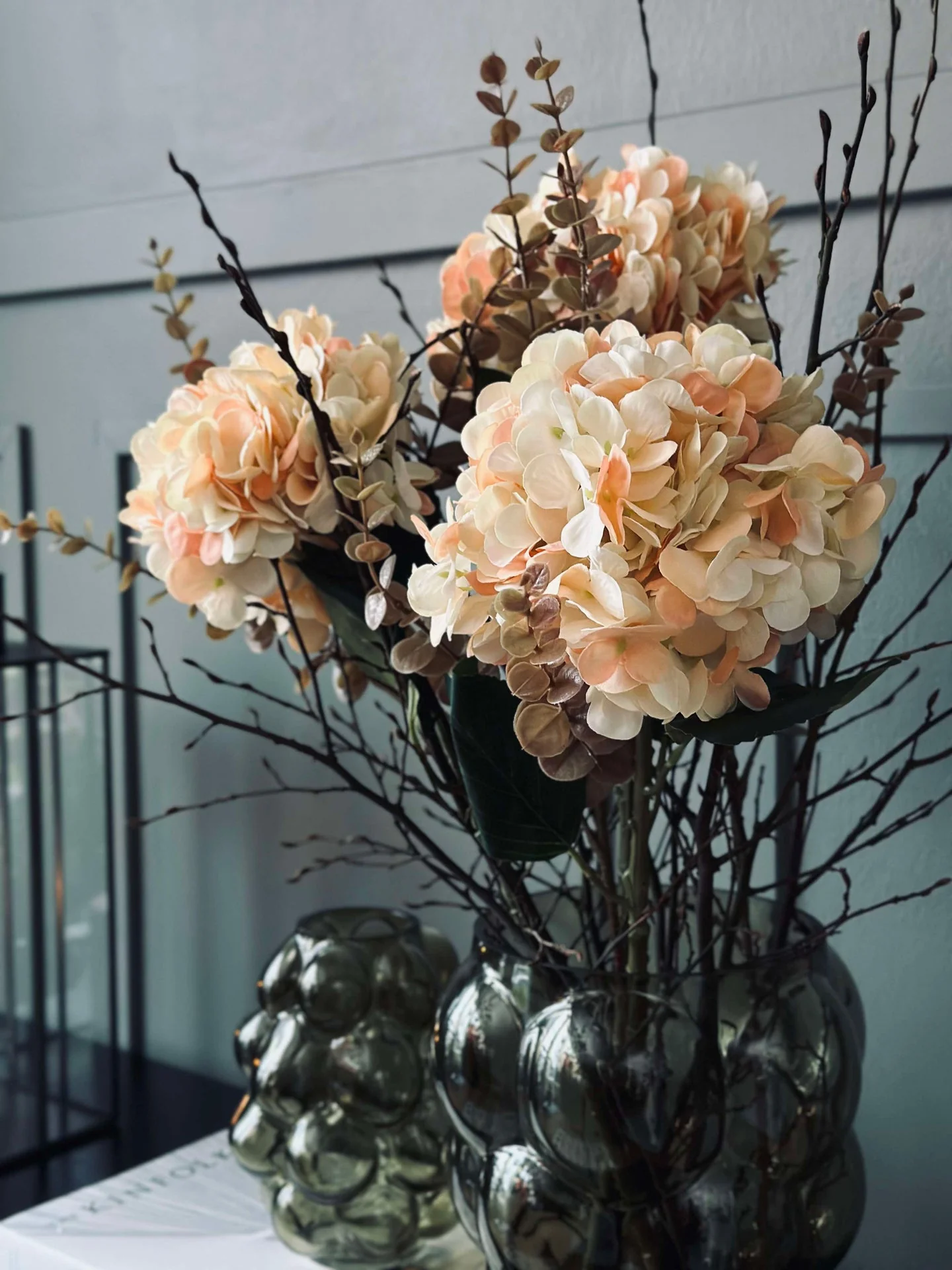 Blomst silke Hortensia Gyllen - Image 2