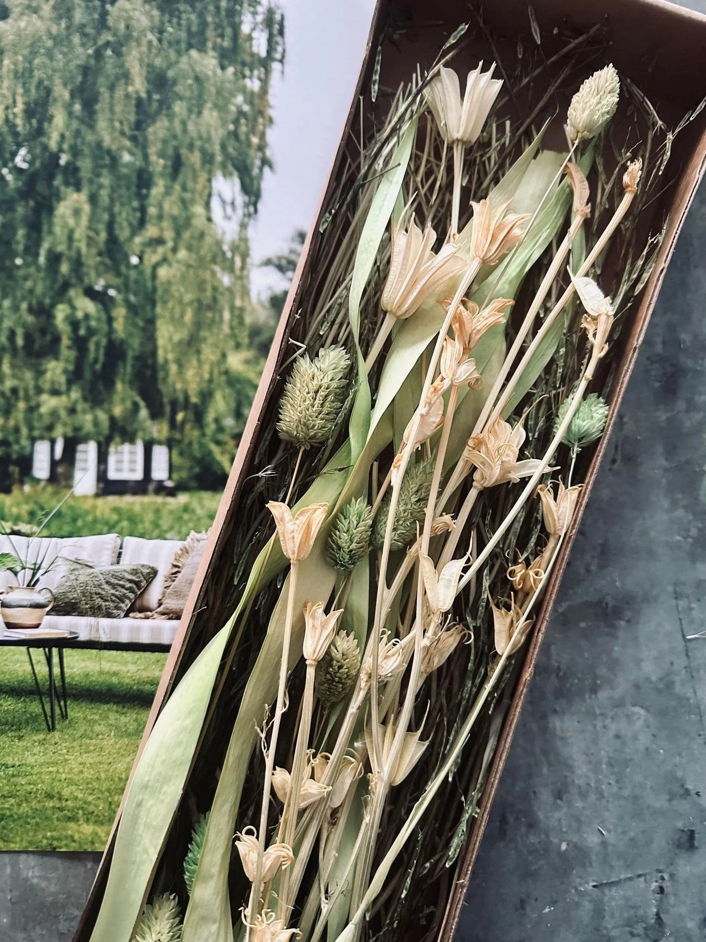 Blomster mix kasser - Natur lime
