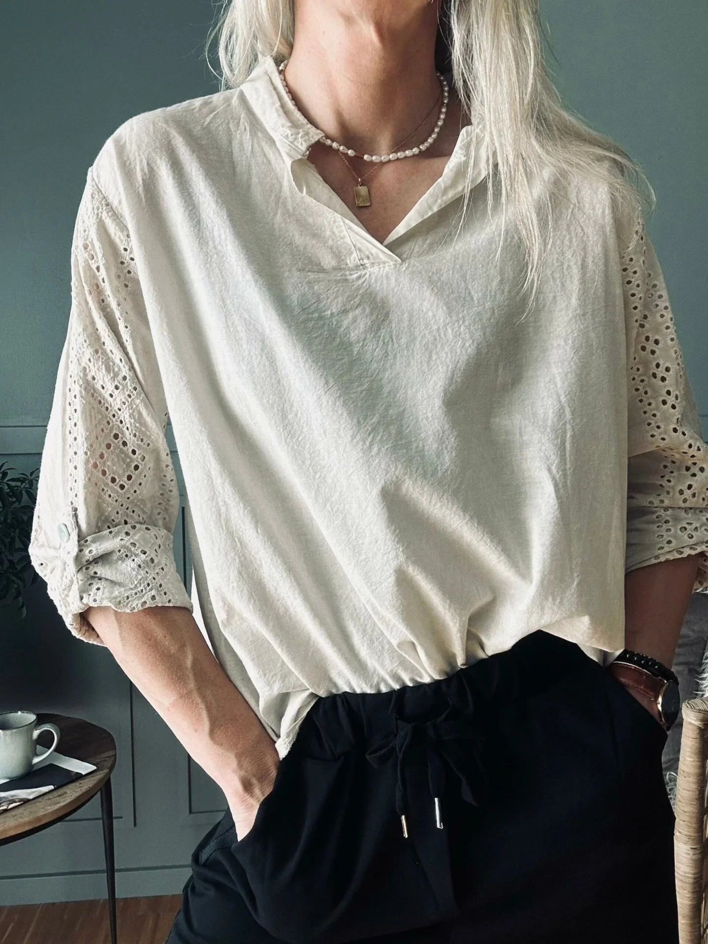 Bluse – Beige Cold Wash - Image 5