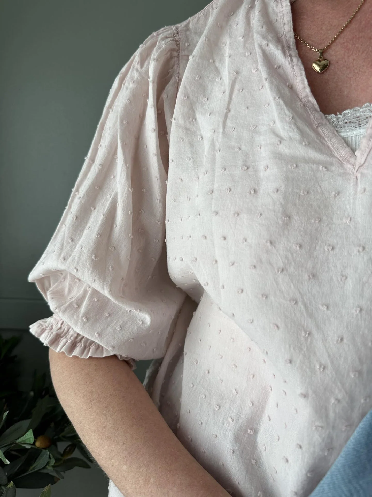Bluse i lett bomull – Soft rose - Image 4