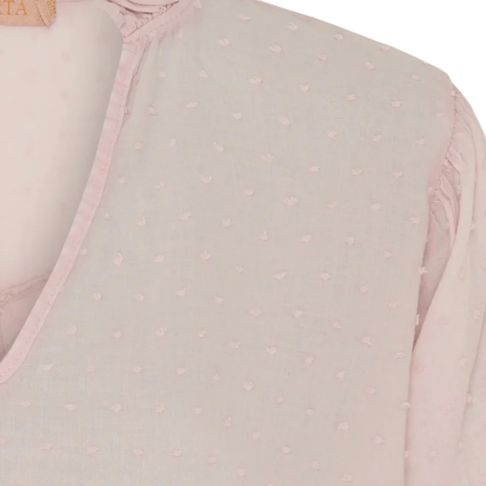 Bluse i lett bomull – Soft rose - Image 9