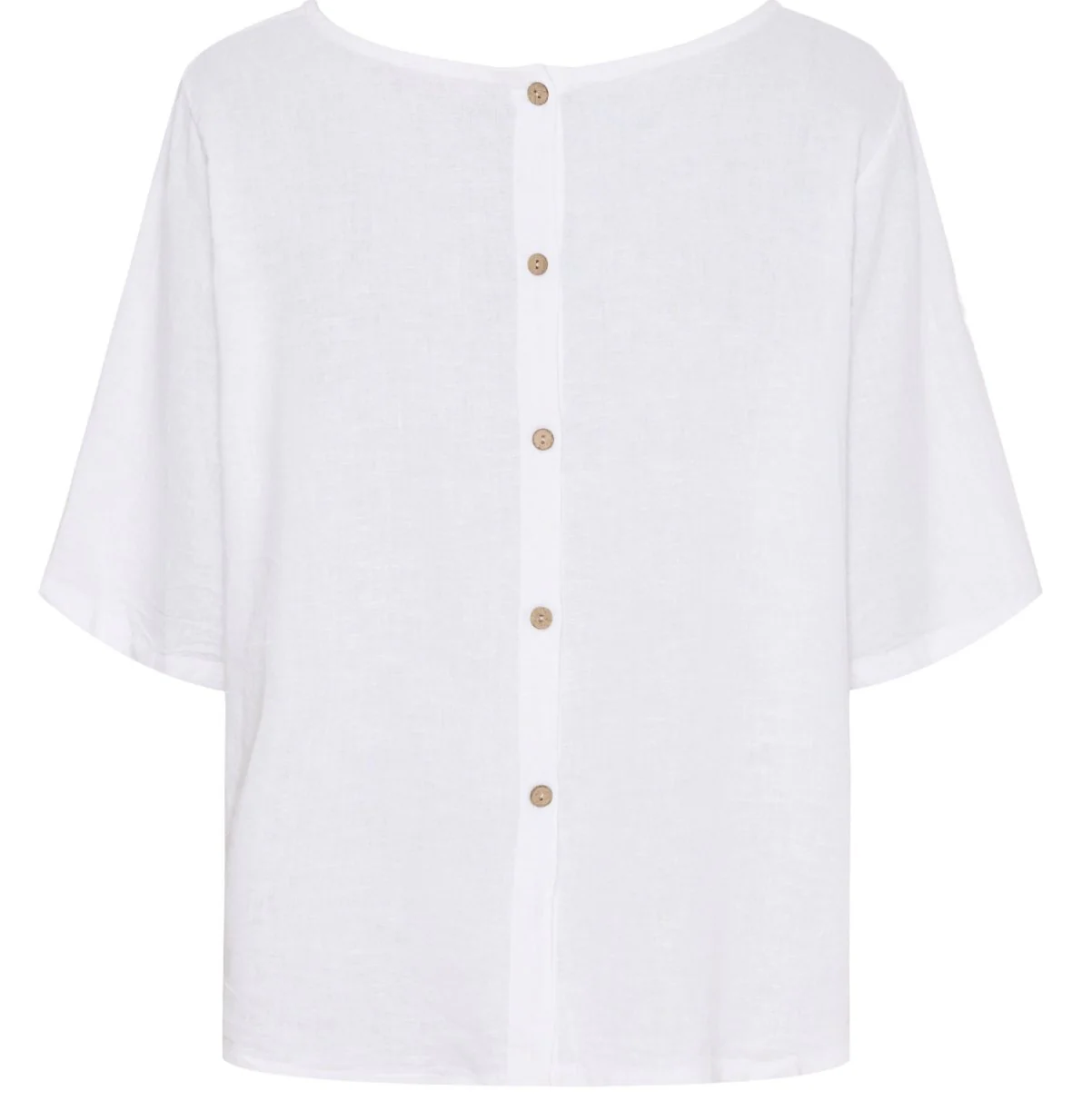 Bluse med knapper – White hørmix - Image 2