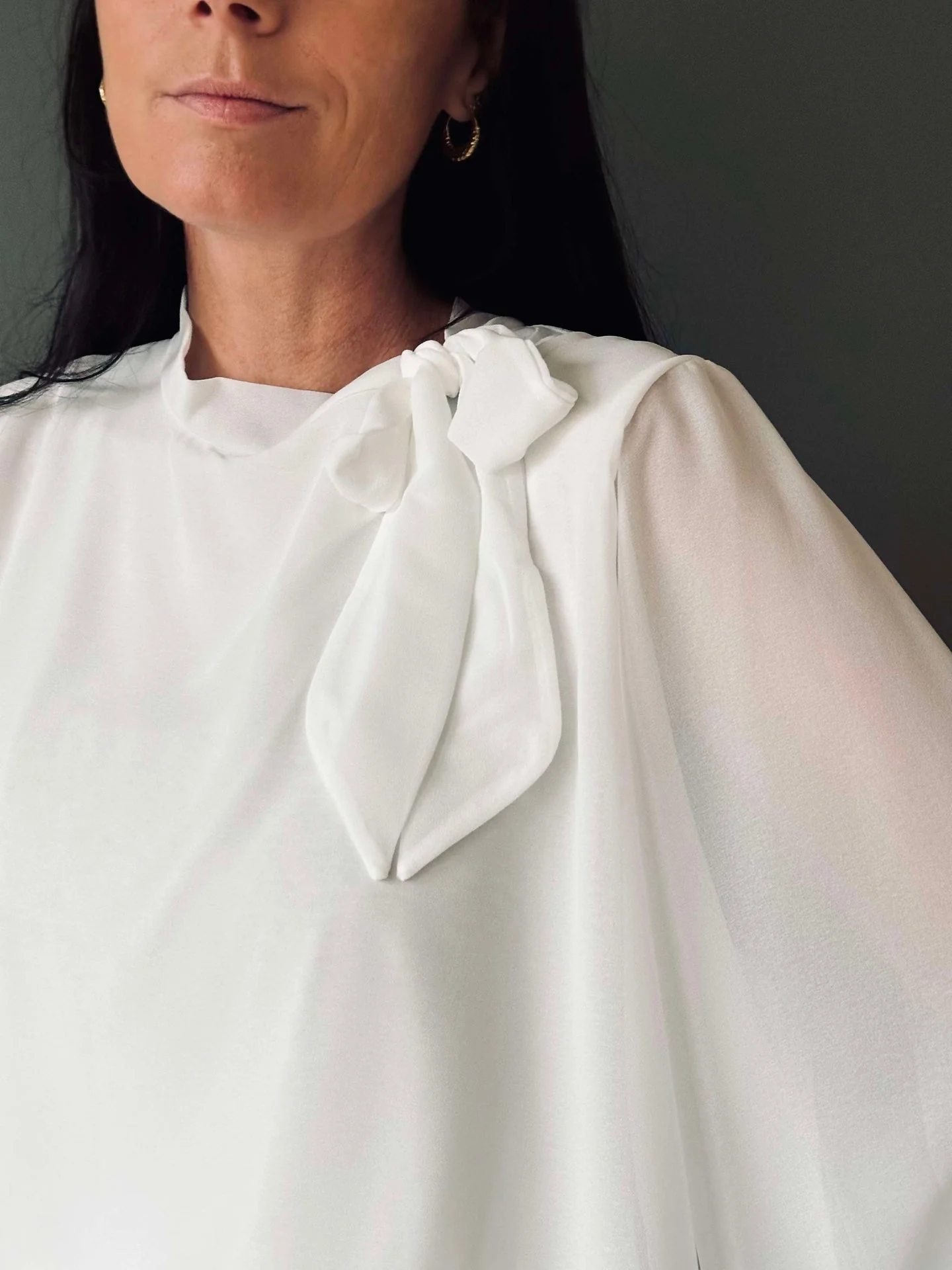 Bluse m. Sløyfe - White - Image 7