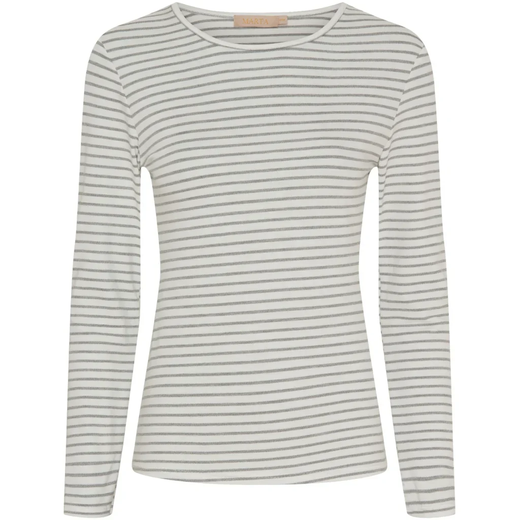Bluse Nancy stripet - Grå/hvit - Image 2