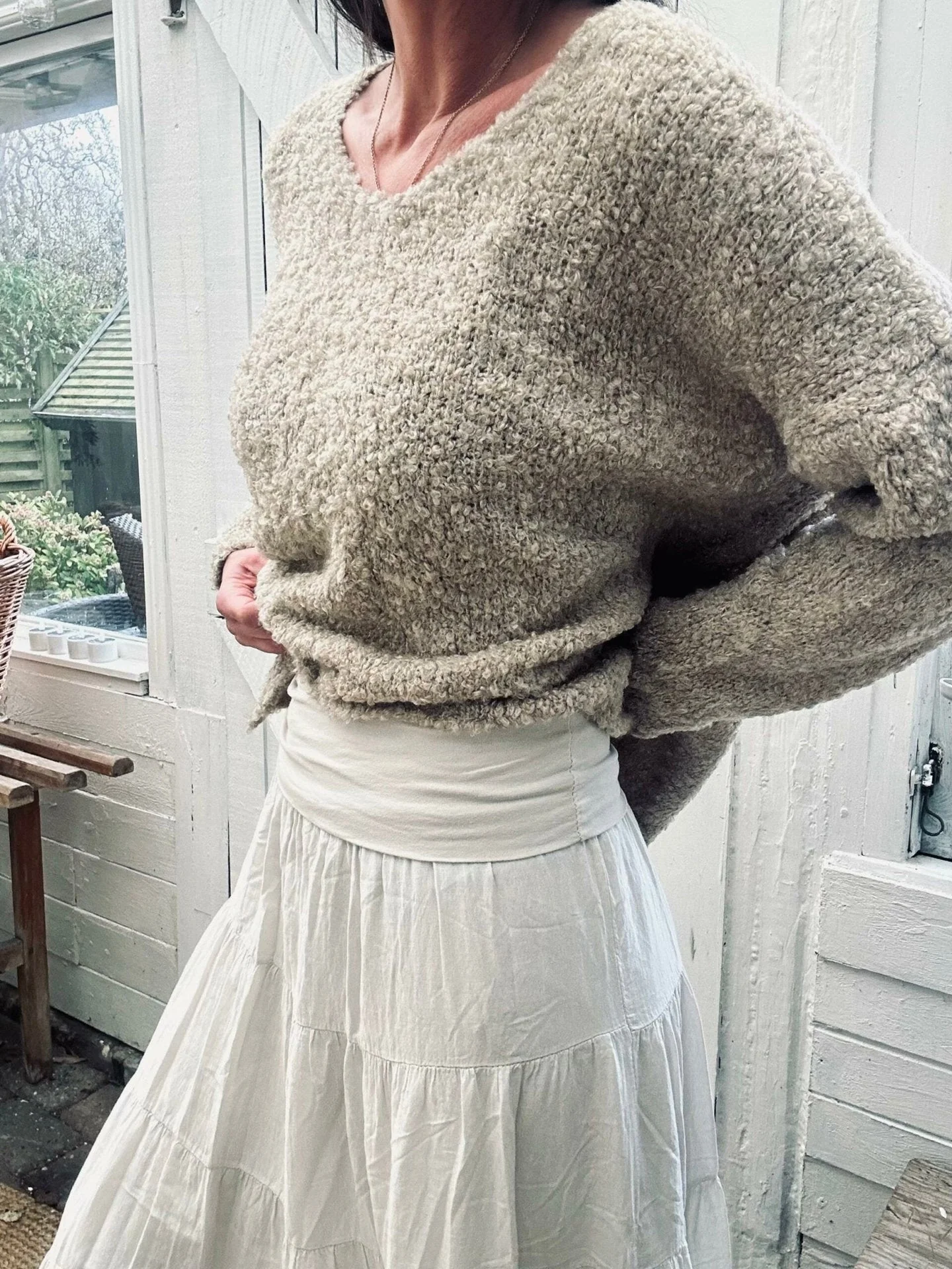 Skjørt Boheme cotton – S/M Lys beige - Image 6