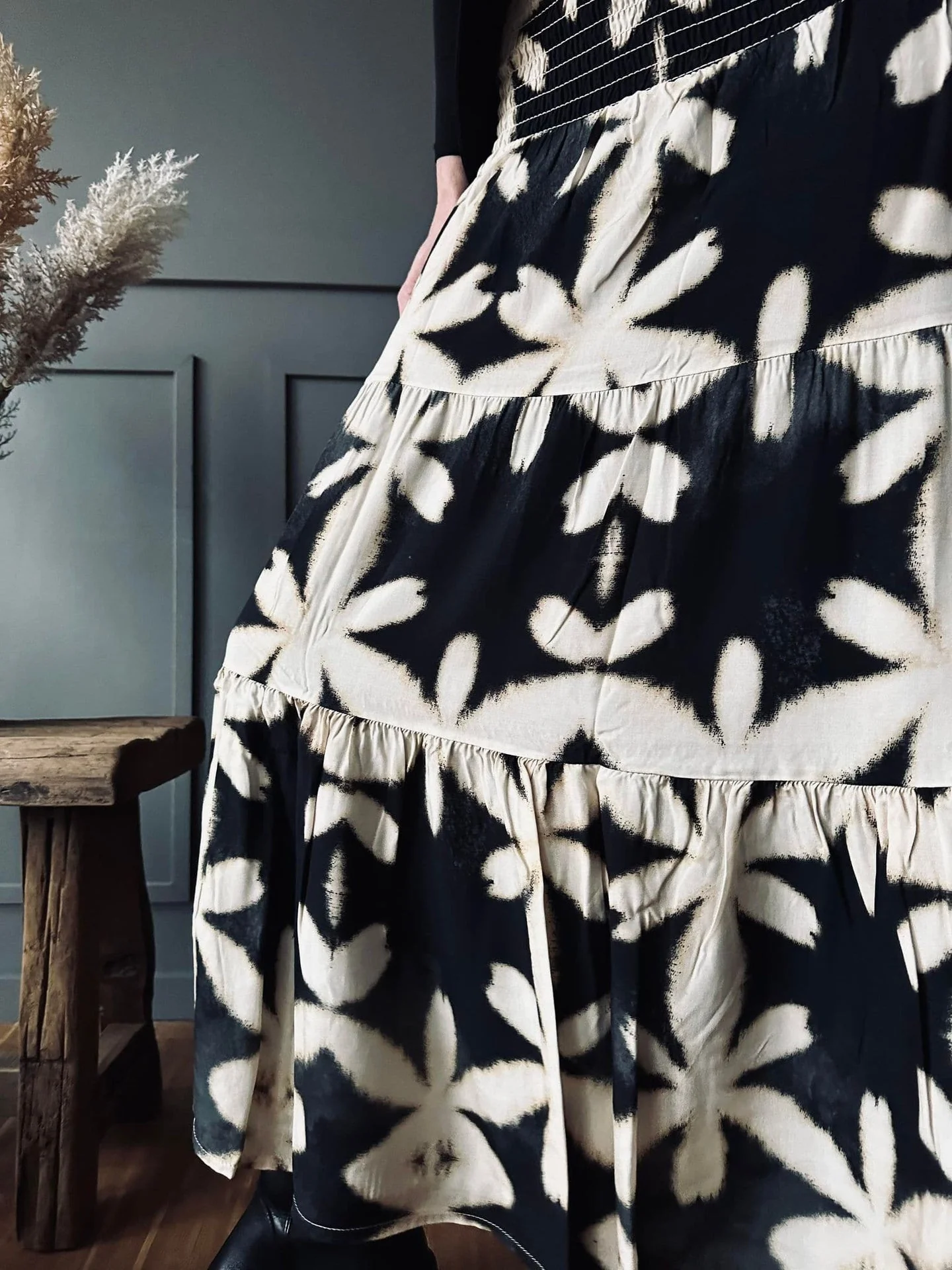 Skjørt Boho Leaf black - Image 3