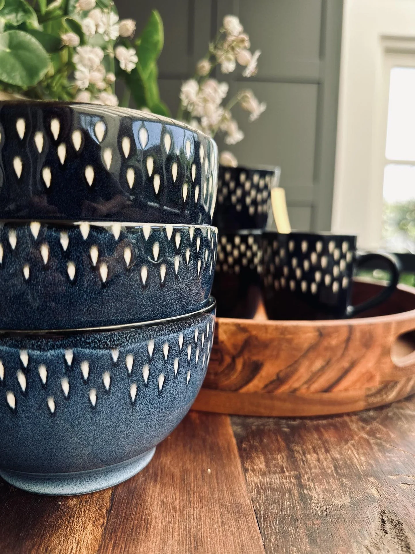 Skål Nordic blue – steintøy - Image 3