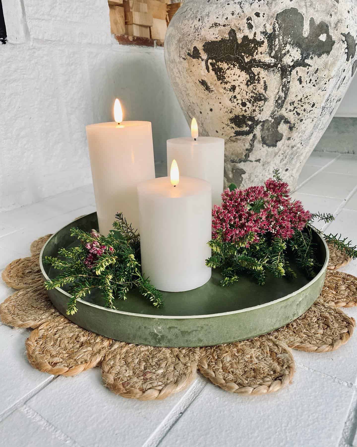 Bordbrikke i jute - Blomst dia 40cm - Image 3