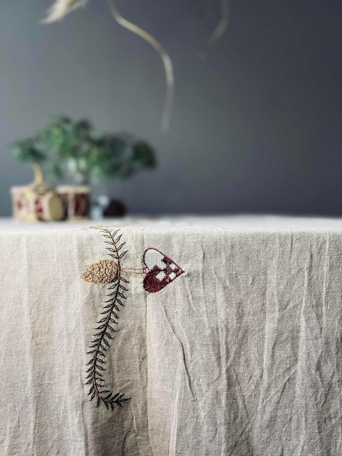 Juleduk i linmix - 140x240cm - Image 3