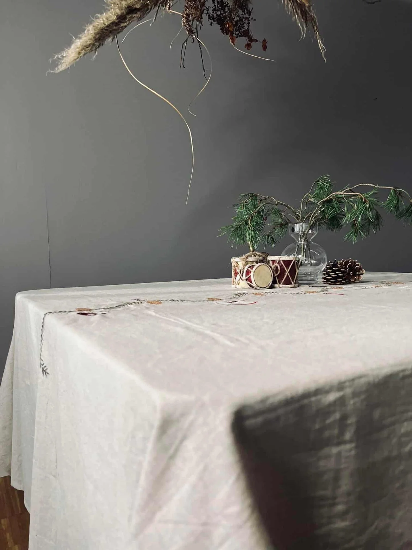 Juleduk i linmix - 140x240cm - Image 6