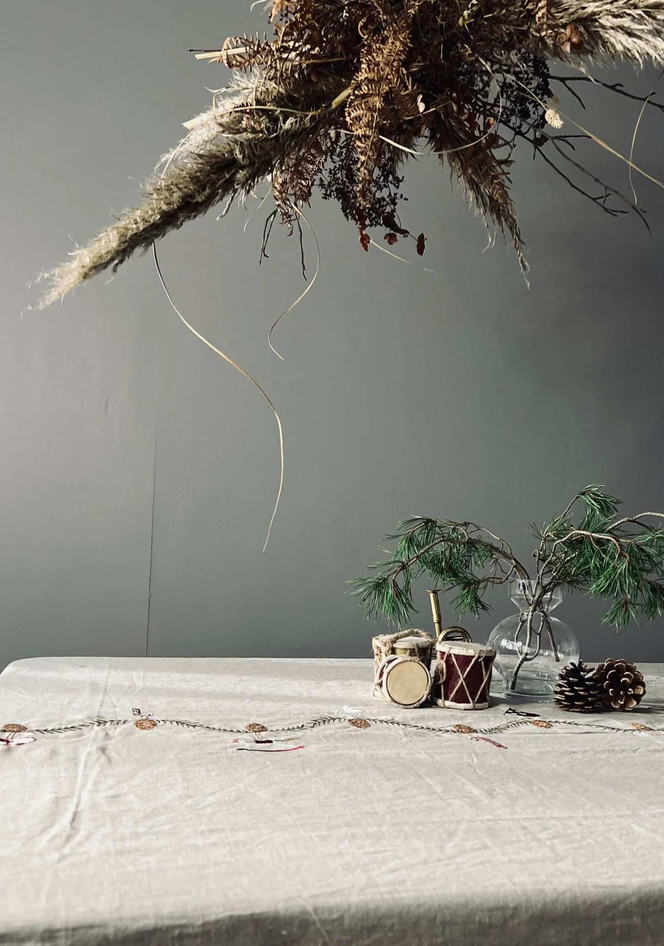 Juleduk i linmix - 140x240cm - Image 7