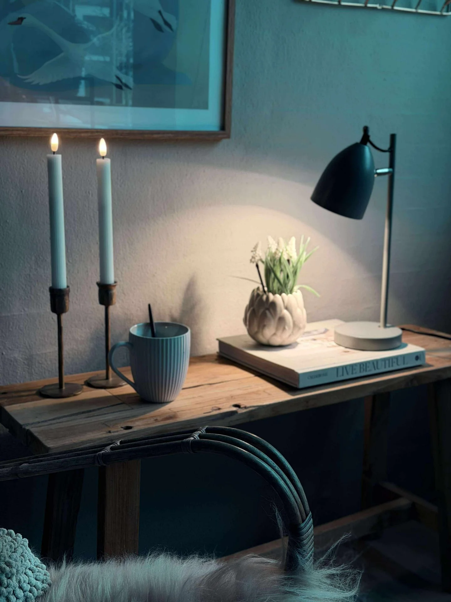 Bordlampe - Grått metall - Image 2
