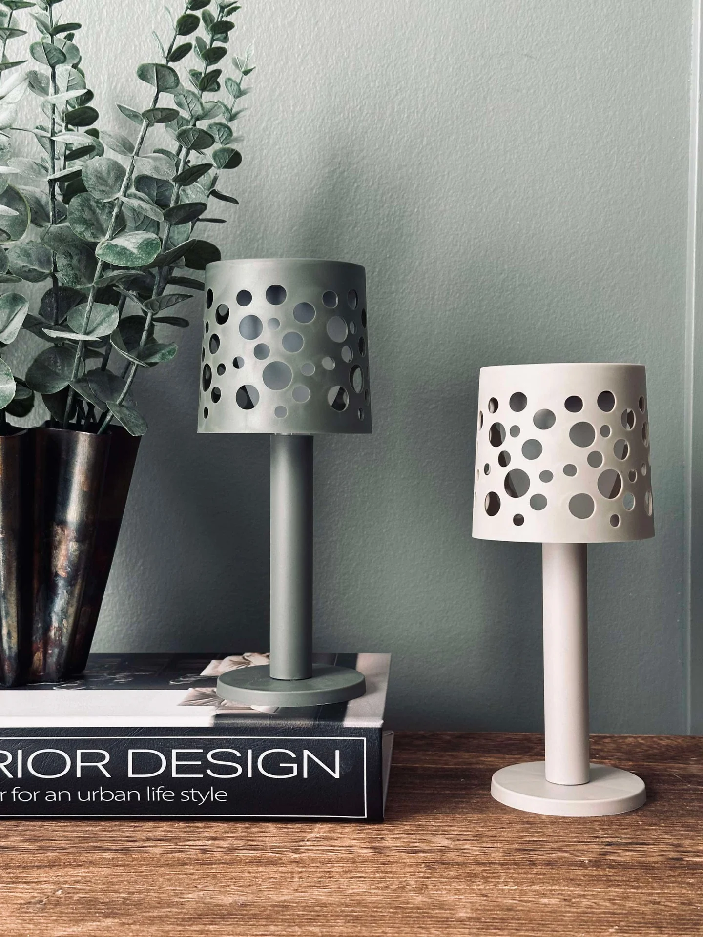 Bordlampe med solceller - Lys beige - Image 8
