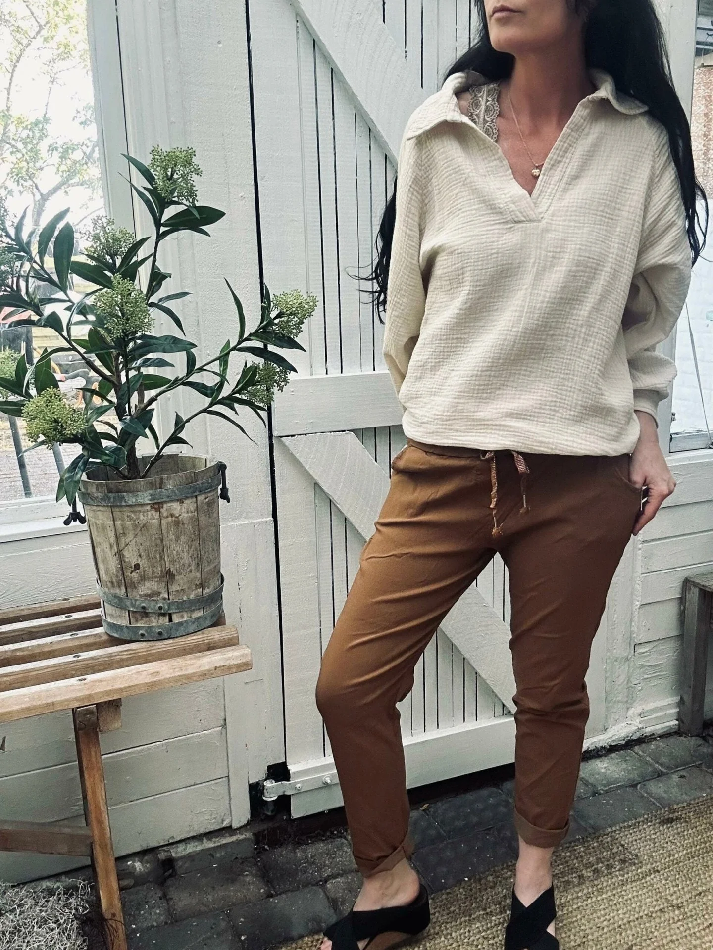 Bukser m. stretch - Camel plus onesize 40-48 - Image 2