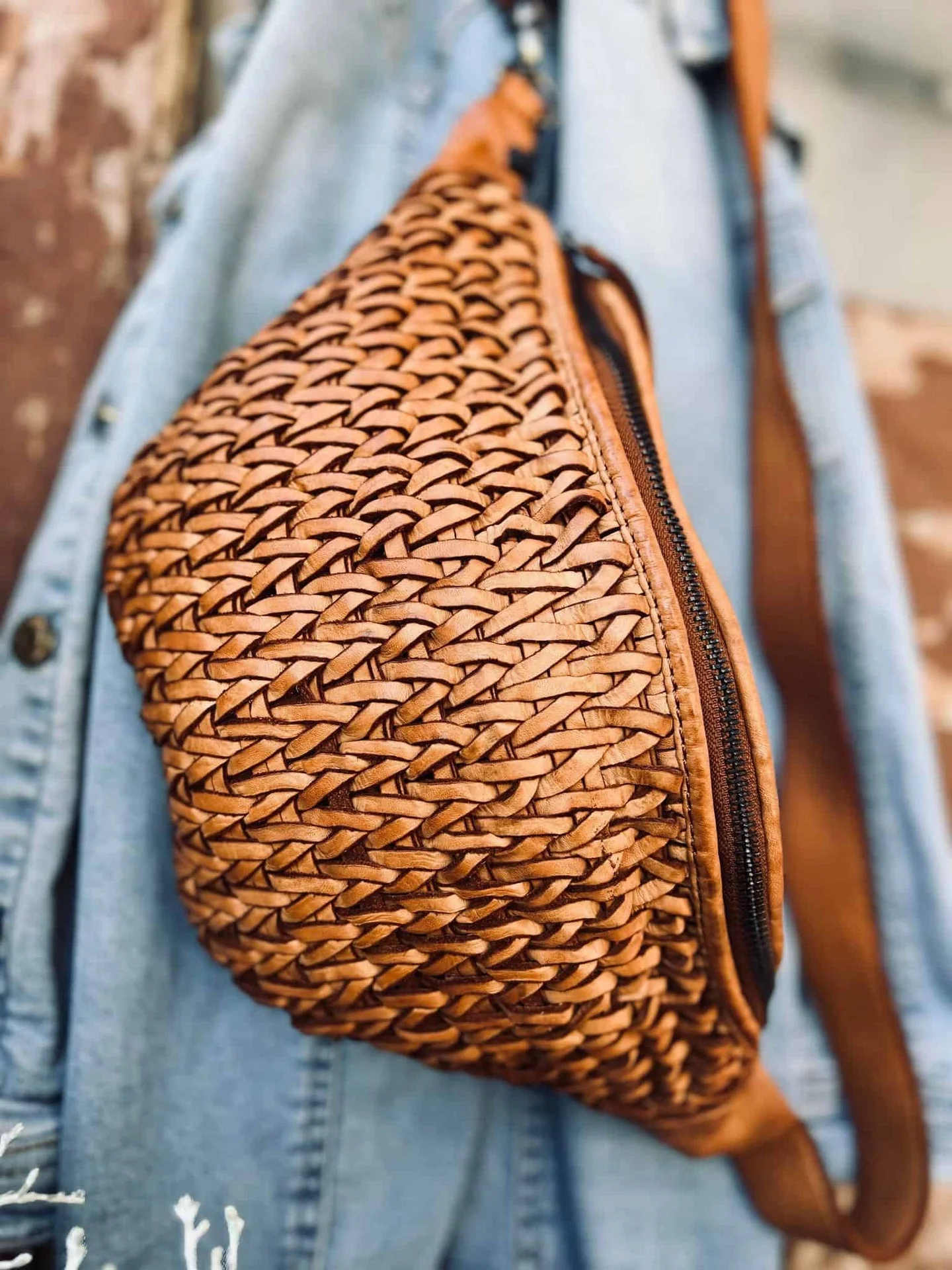 Bumbag Deluxe - Cognac flette - Image 4