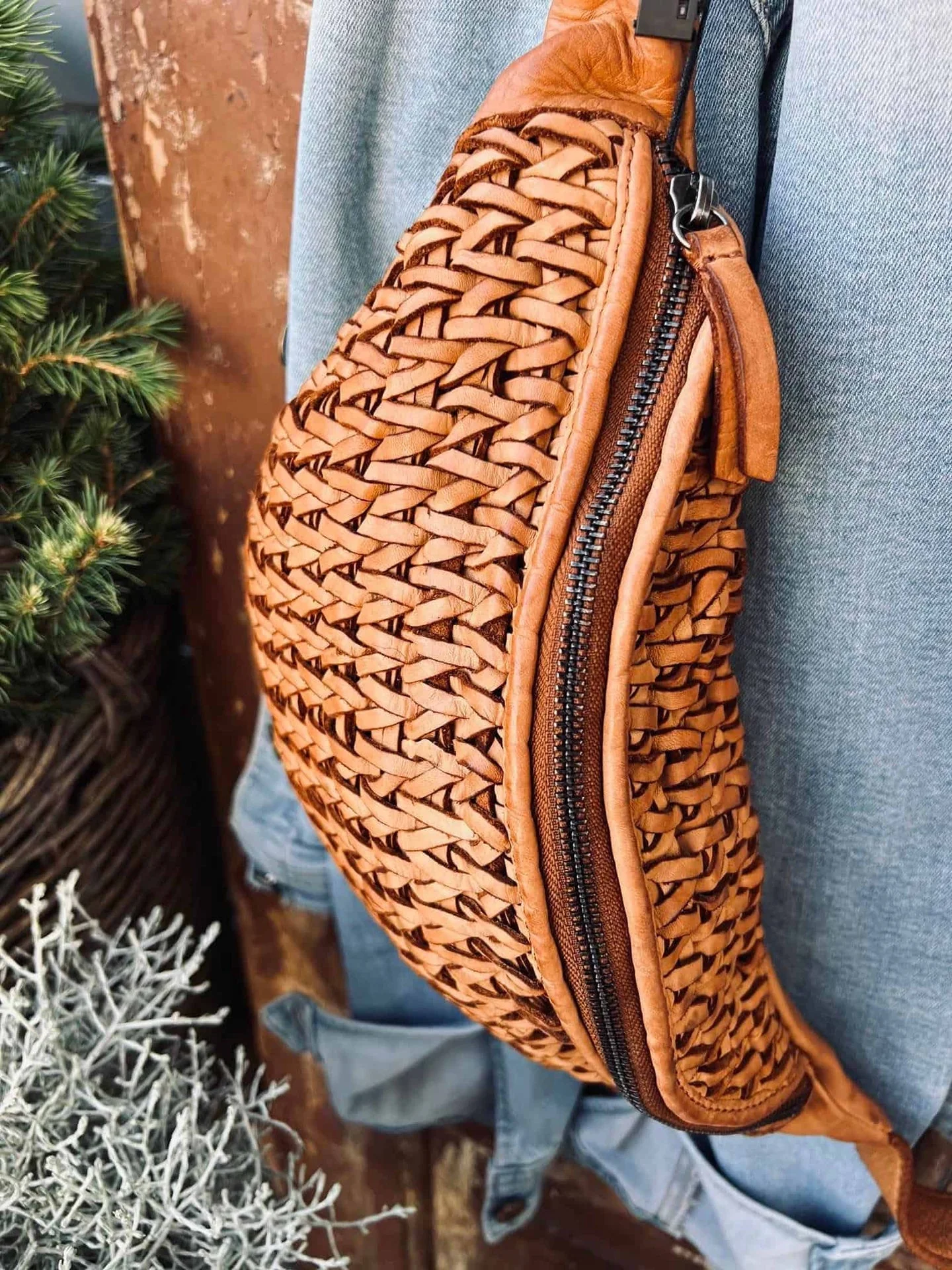 Bumbag Deluxe - Cognac flette - Image 5