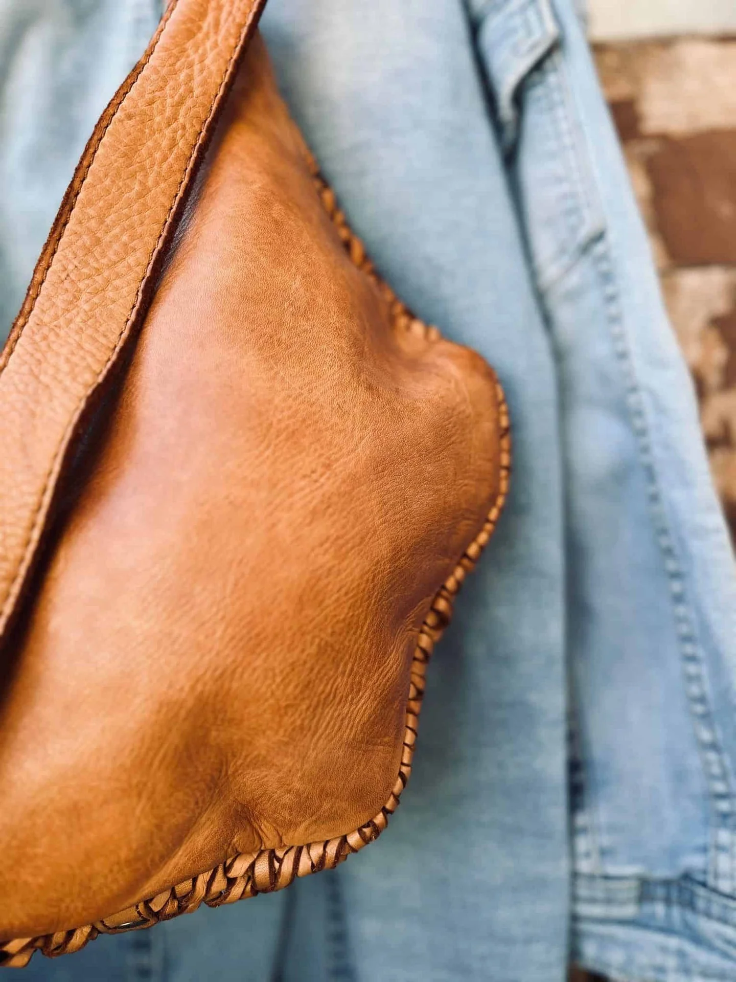 Bumbag Deluxe - Cognac flette - Image 6