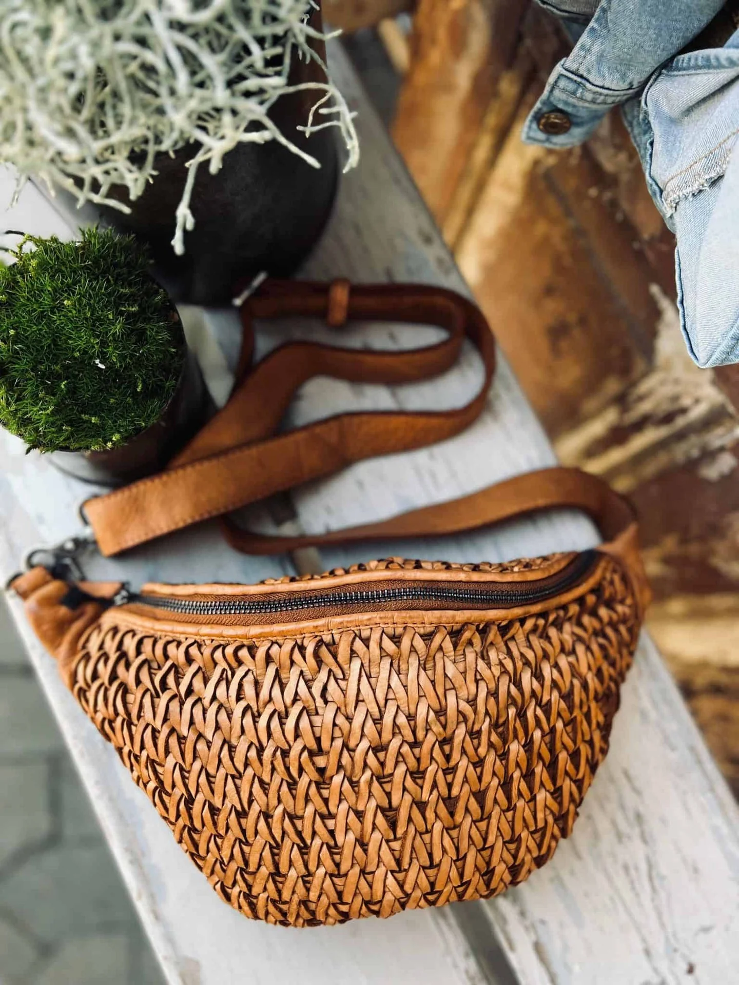 Bumbag Deluxe - Cognac flette - Image 8