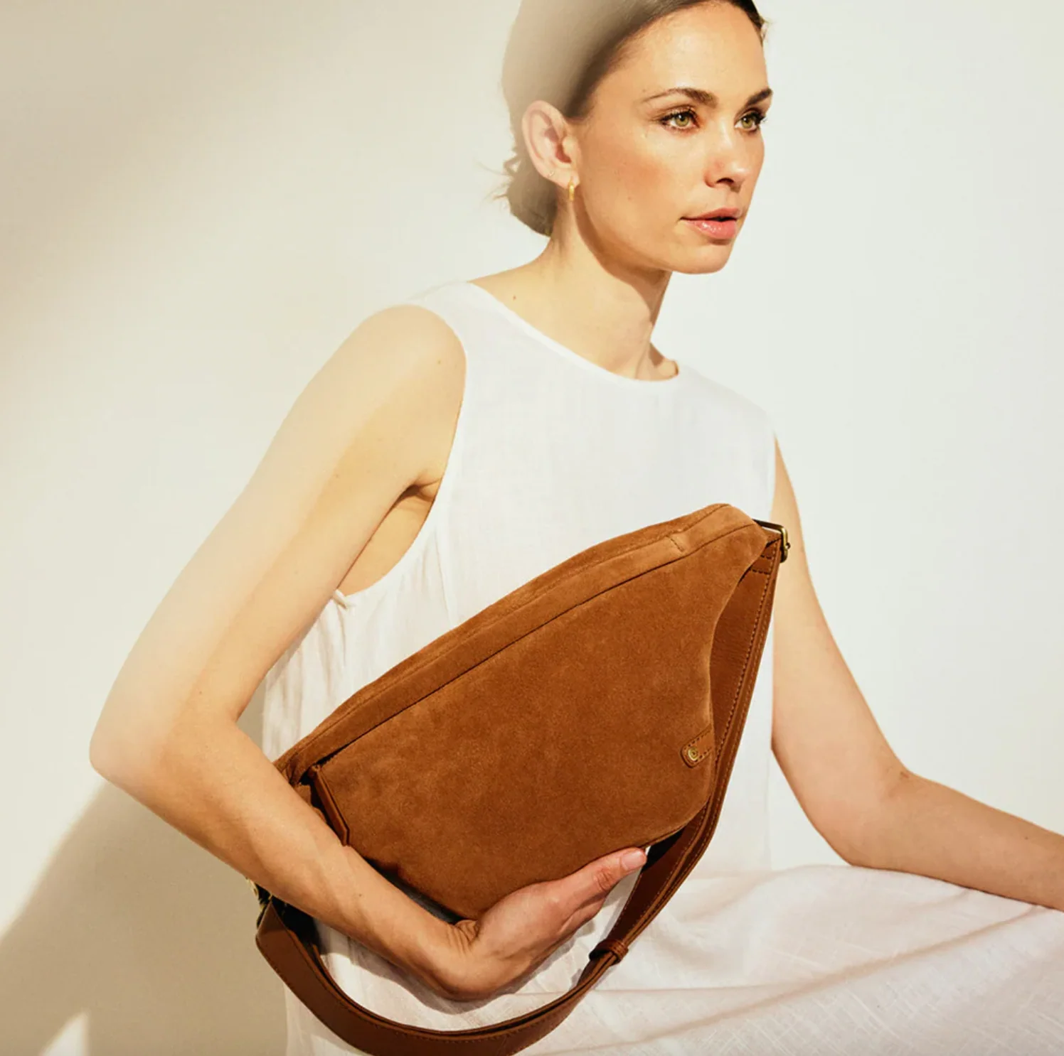 Bumbag Donna semsket skinn - Tan - Image 4