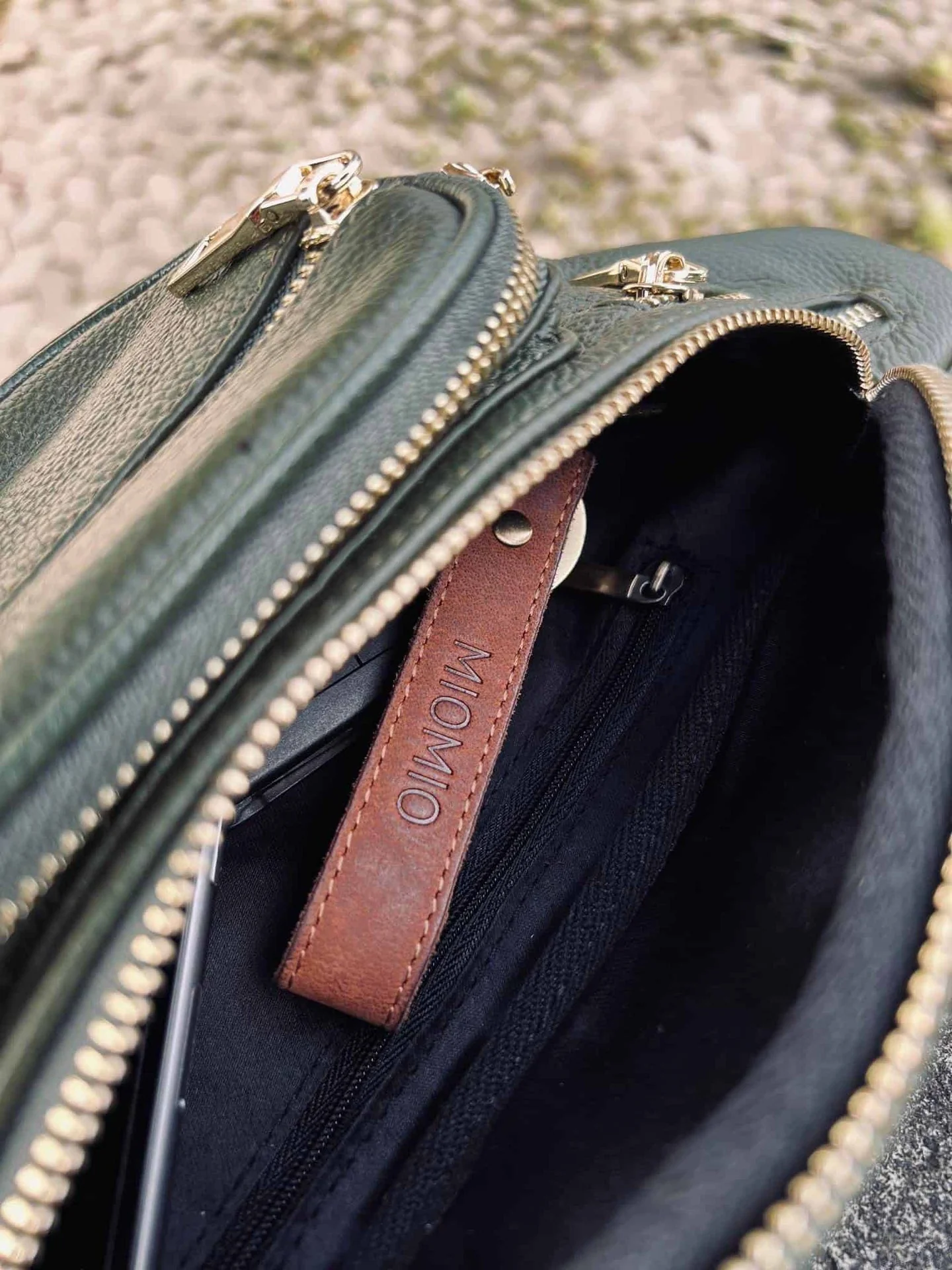 Bumbag MAY - Dark green med Gull - Image 6