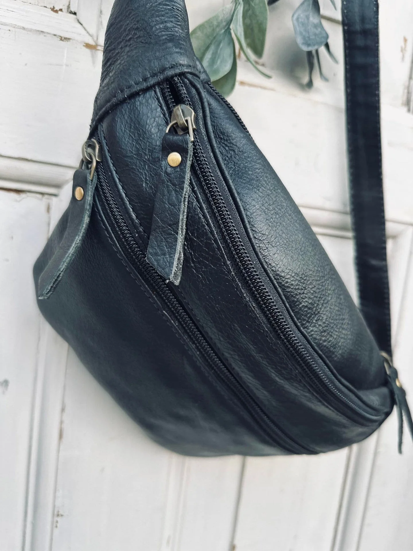 Bumbag TRIP - Sort bøffellær - Image 2