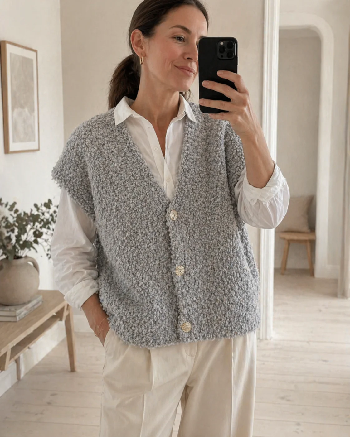 Cardigan med korte ermer - Grey