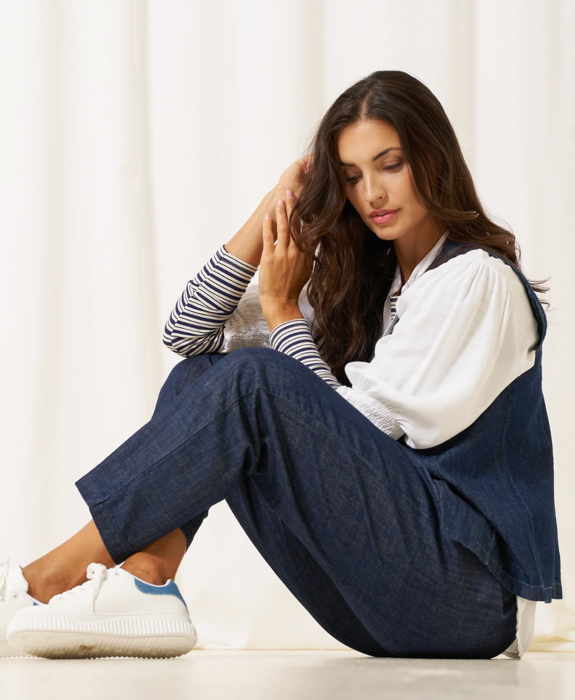 Bluse Christel stripet - Navy / Creme - Image 2