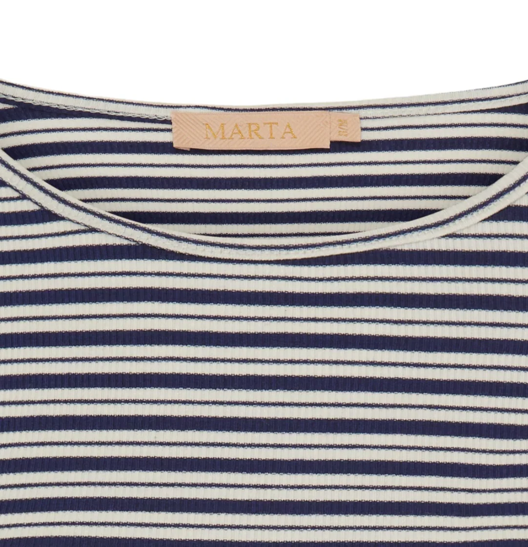 Bluse Christel stripet - Navy / Creme - Image 4