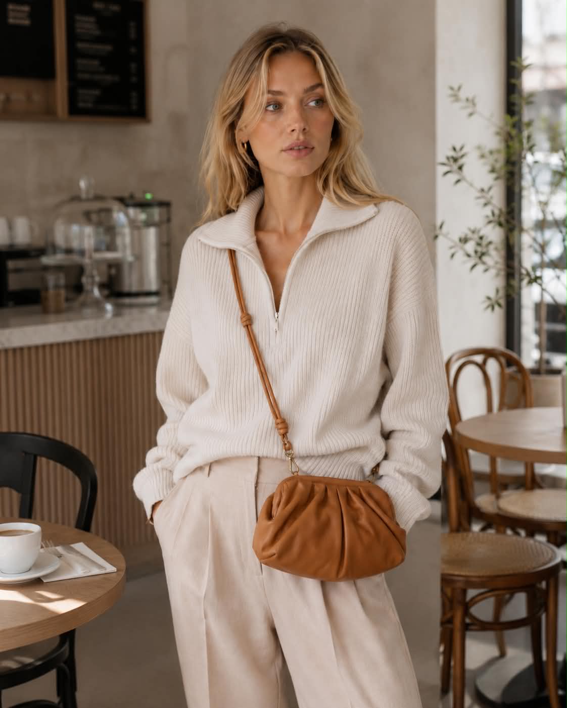 Clutch / skinnveske Noha big cognac - Image 2