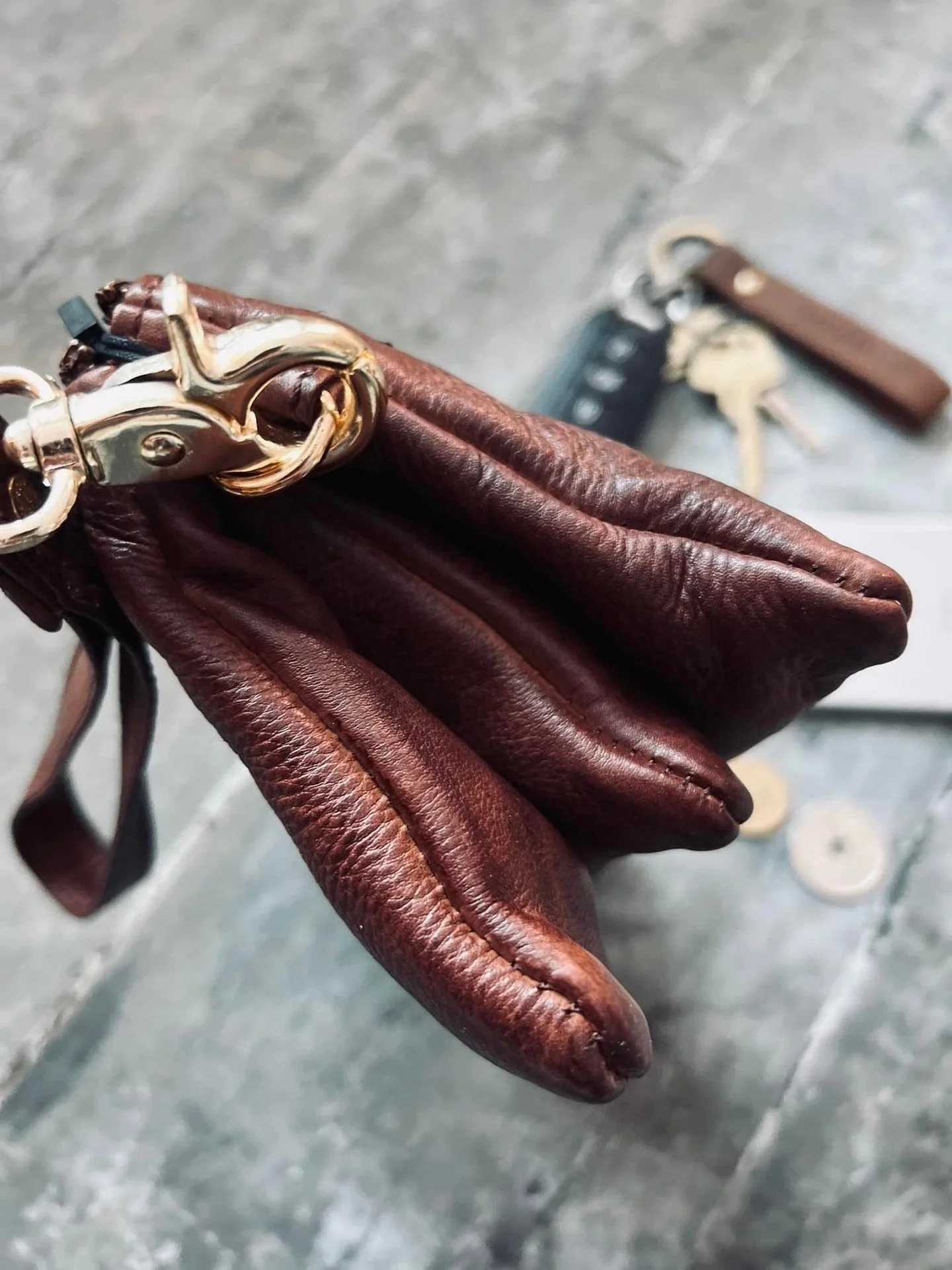 Clutch / skinnveske - Brandy - Image 10