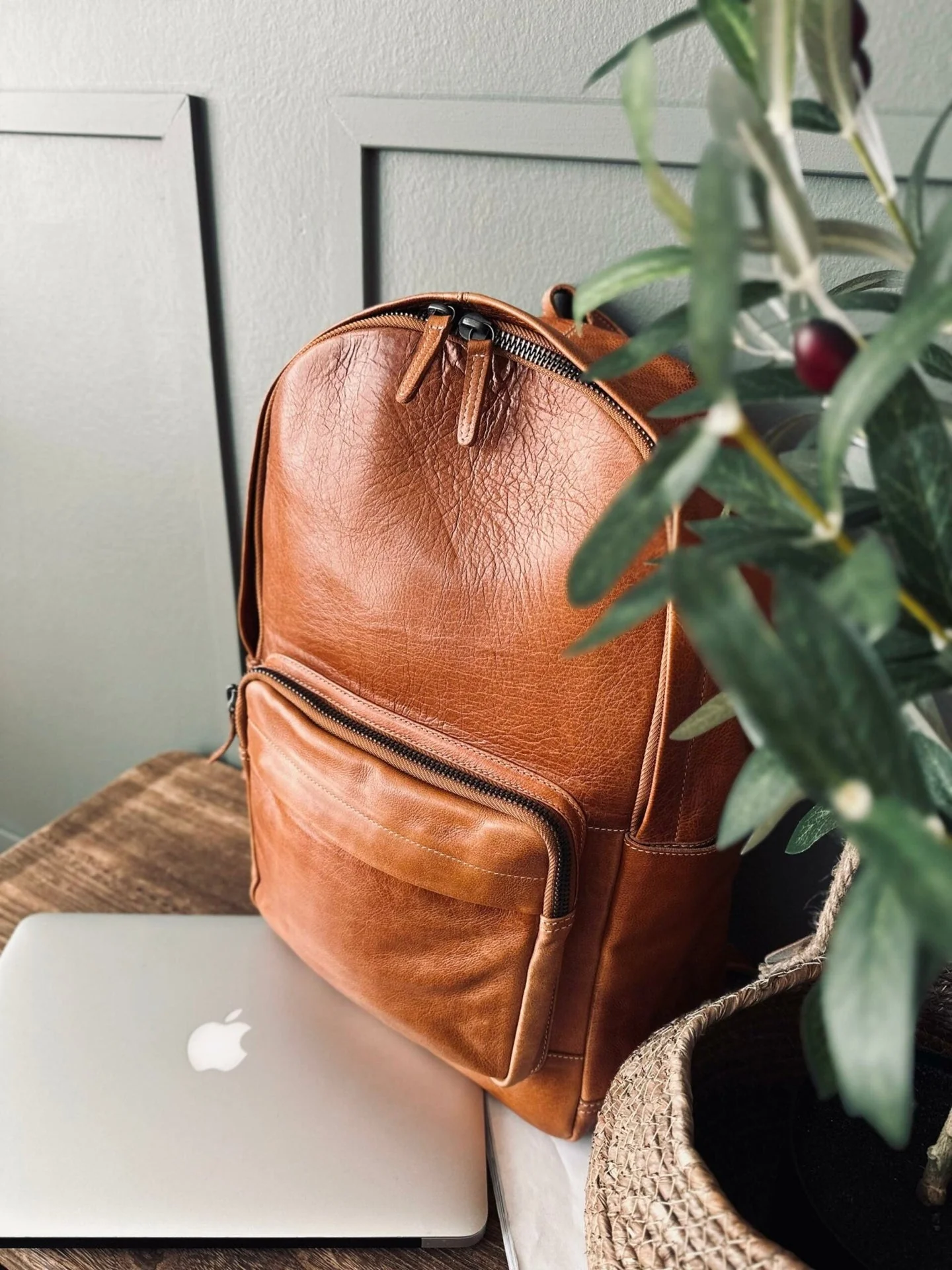 Ryggsekk Cognac leather - Image 3