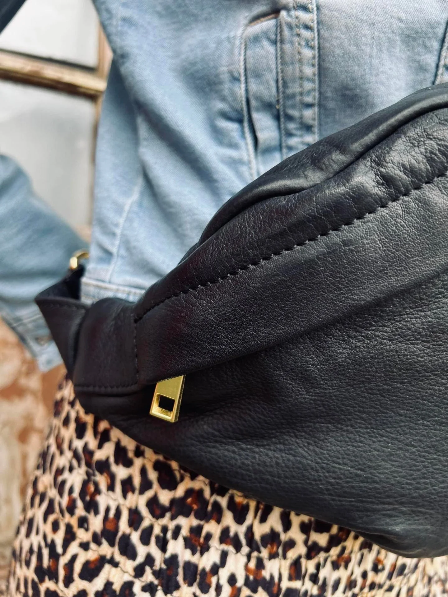 Cool Buffy Bumbag i smørmykt skinn - Svart - Image 4