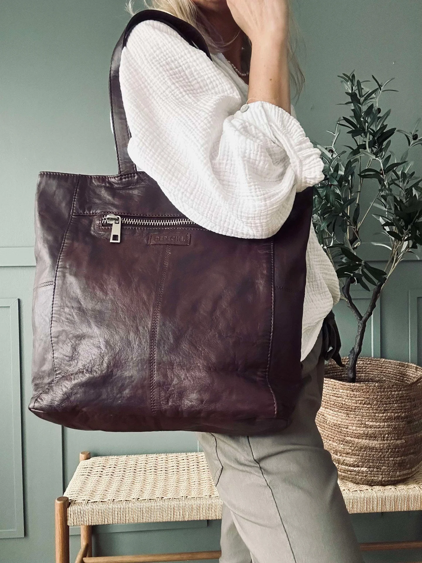 Shopper Cranberry - Myk kalveskinn - Image 6