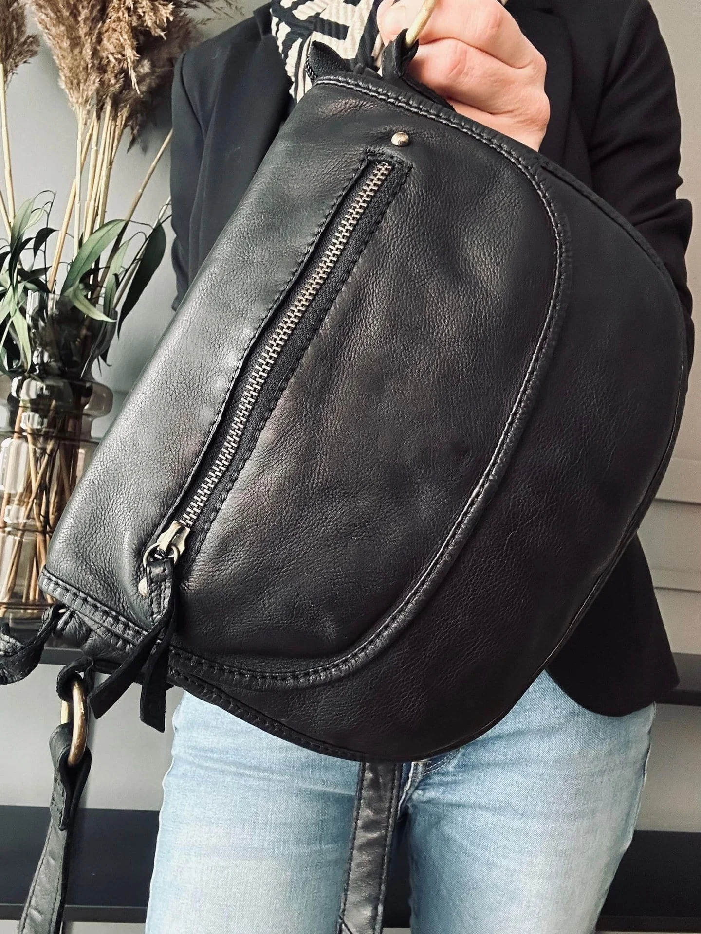 Crossbody Emily Raw Boheme – Black - Image 8