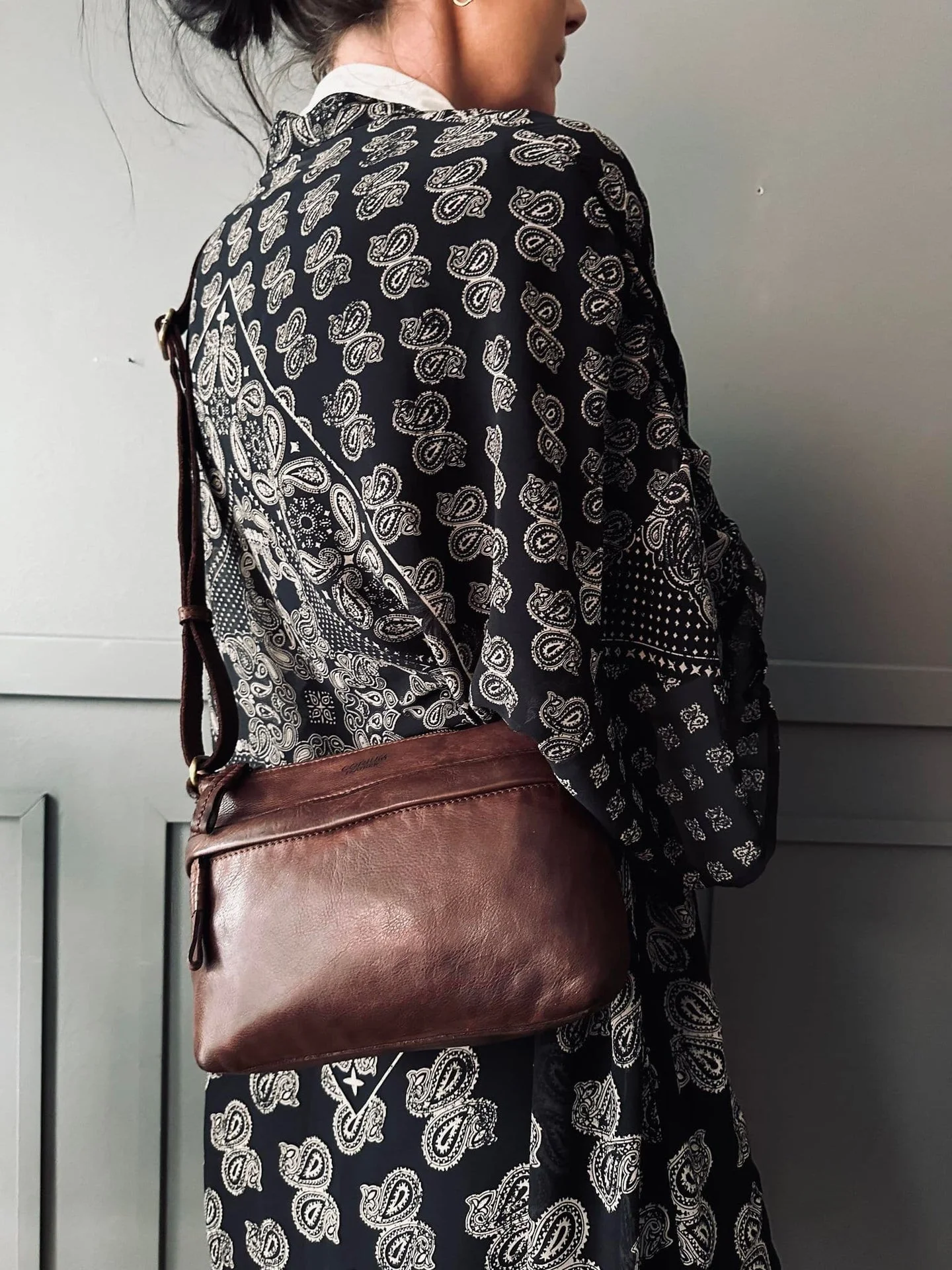 Crossbody Raw Boheme Medium – Vintage brown - Image 3