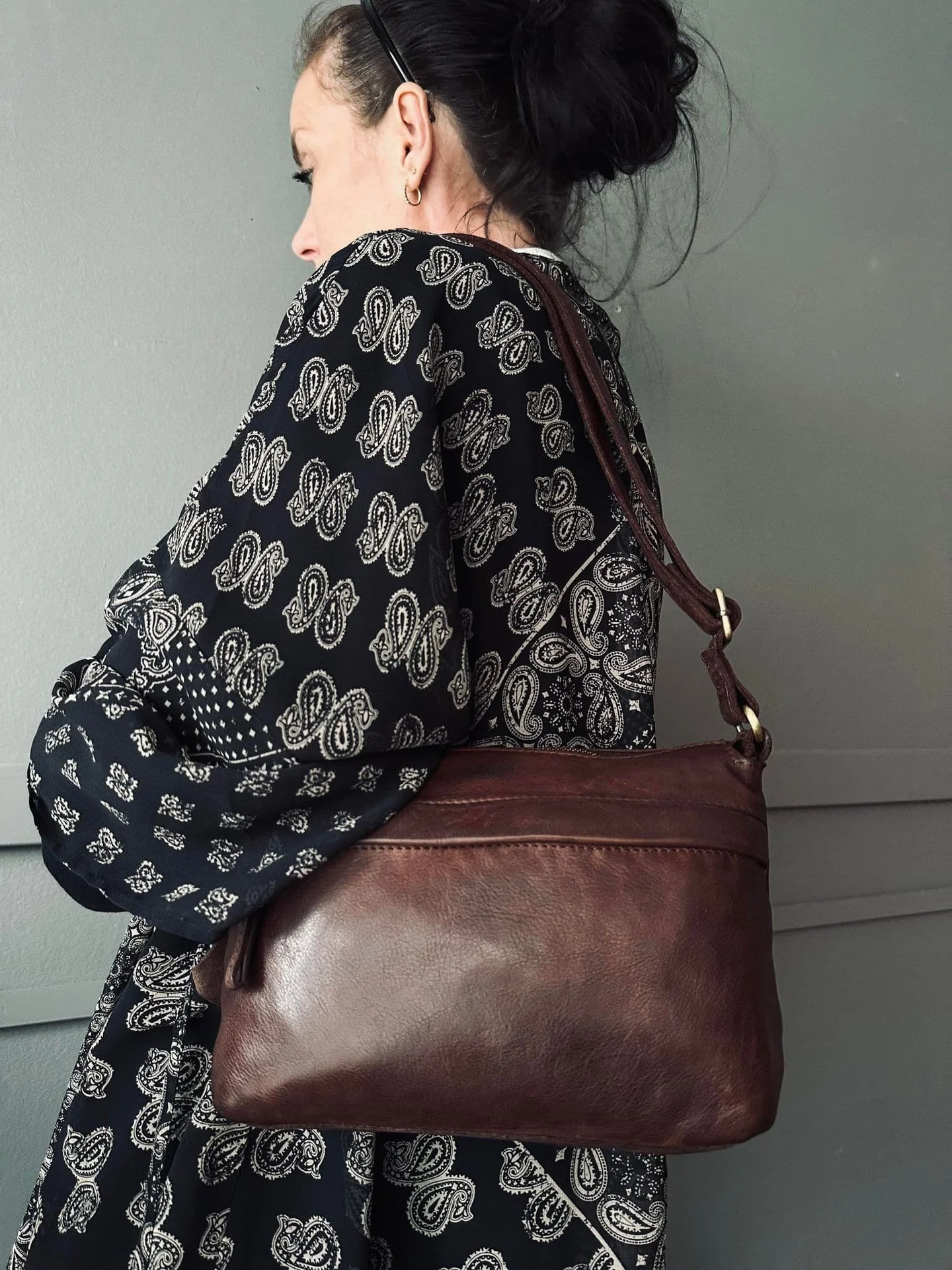 Crossbody Raw Boheme Medium – Vintage brown - Image 6