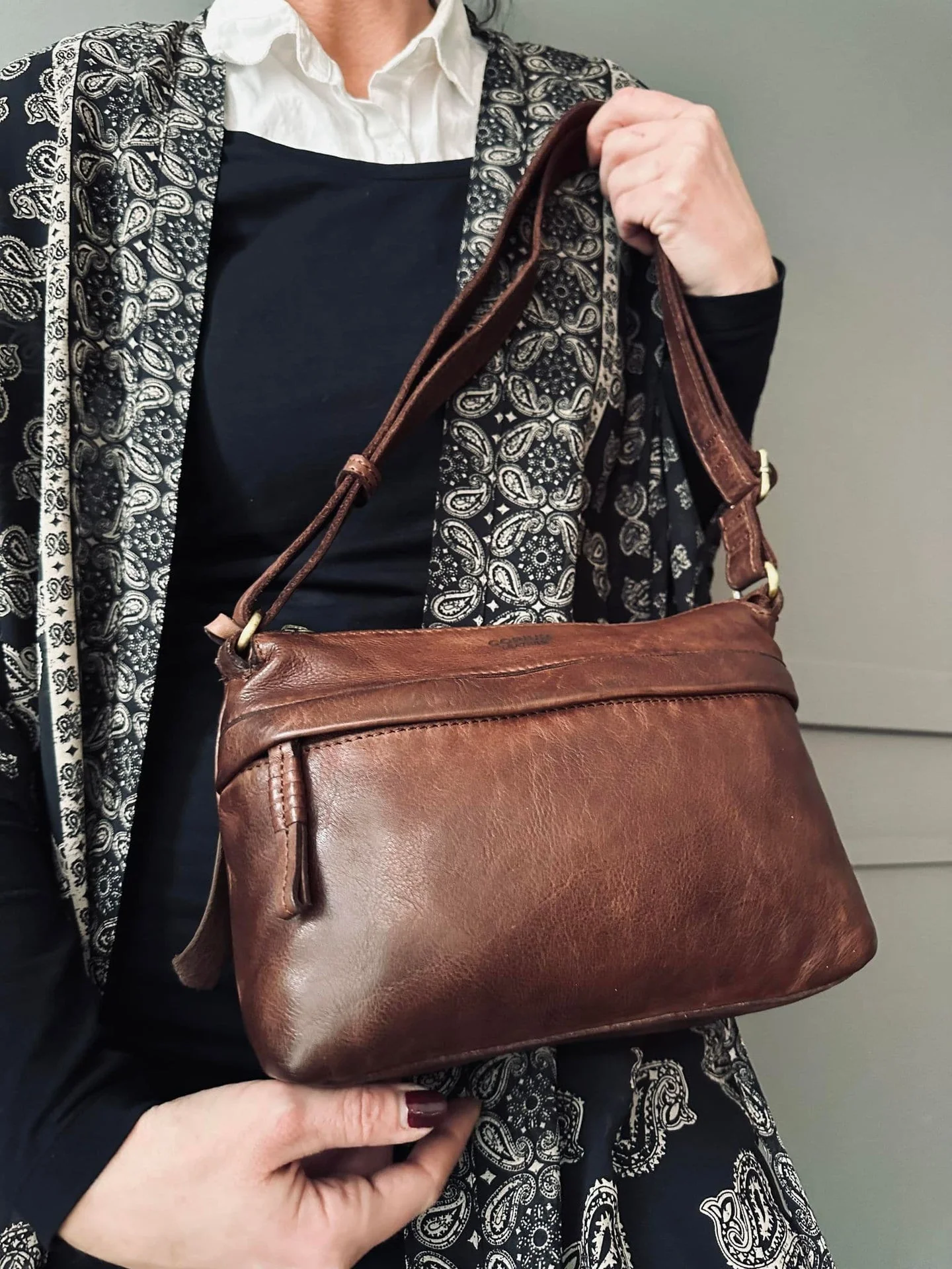 Crossbody Raw Boheme Medium – Vintage brown - Image 7