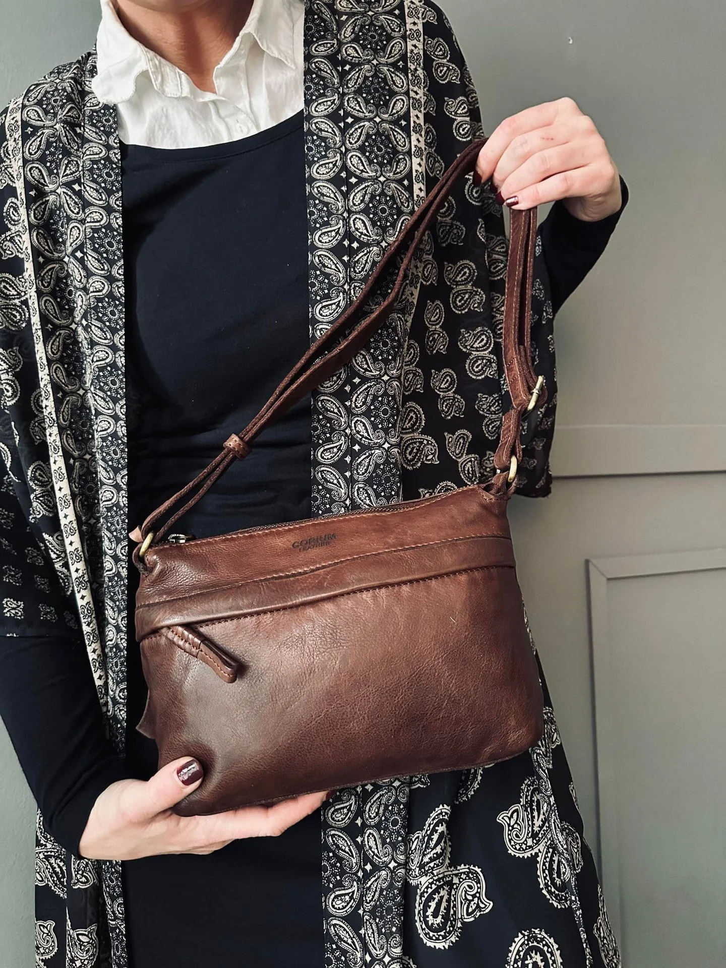 Crossbody Raw Boheme Medium – Vintage brown - Image 8